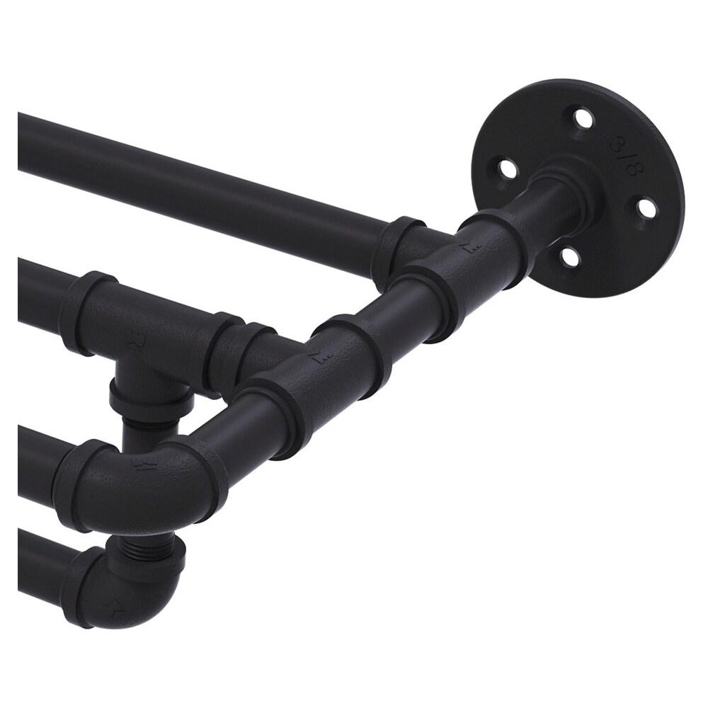 Pipeline Collection 30 Inch Wall Mounted Towel Shelf with Towel Bar