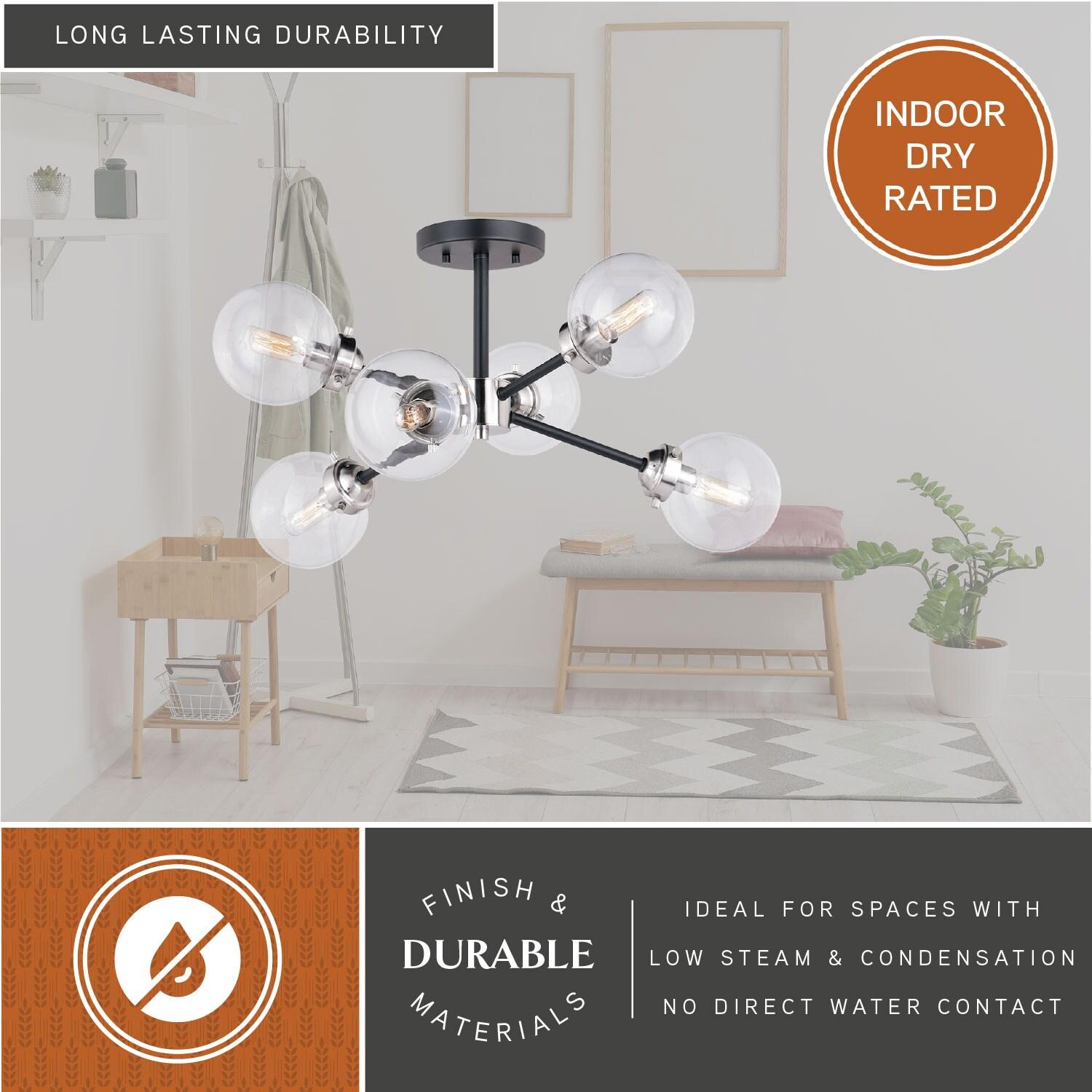 Blevins Glass Semi Flush Mount