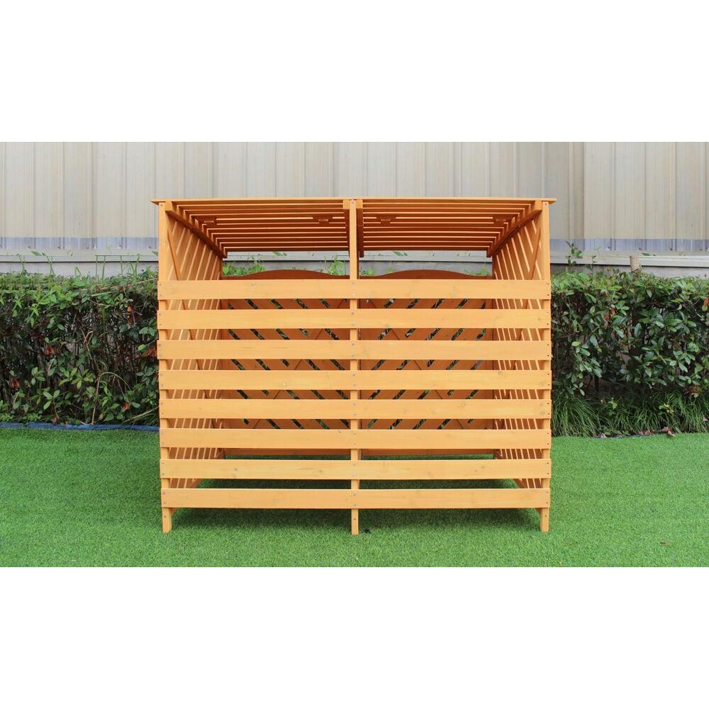 Hanover Hanover Outdoor 4.88 ft. x 3.01 ft. Wooden Trash Bin and Recyclables Storage Shed