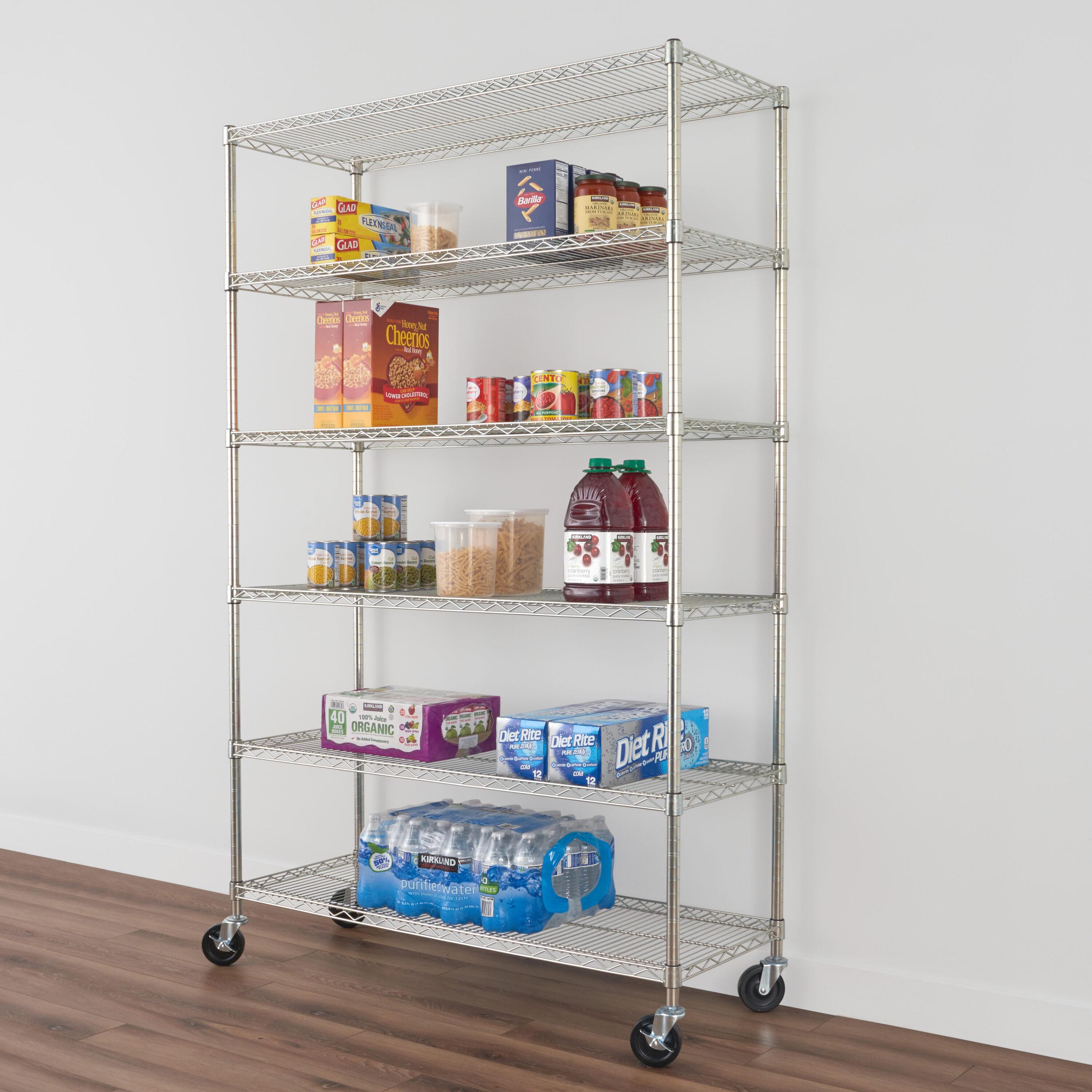 WFX Utility™ SafeRacks 6 Tiered Storage Shelves w/Heavy Duty Steel Wire Shelving Unit, Silver