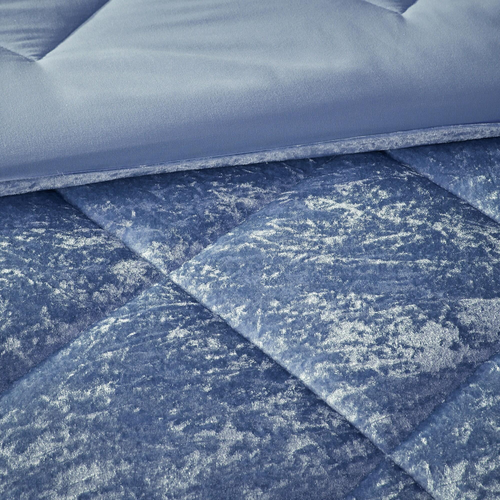 Felicia Crushed Velvet Comforter Set with Throw Pillow