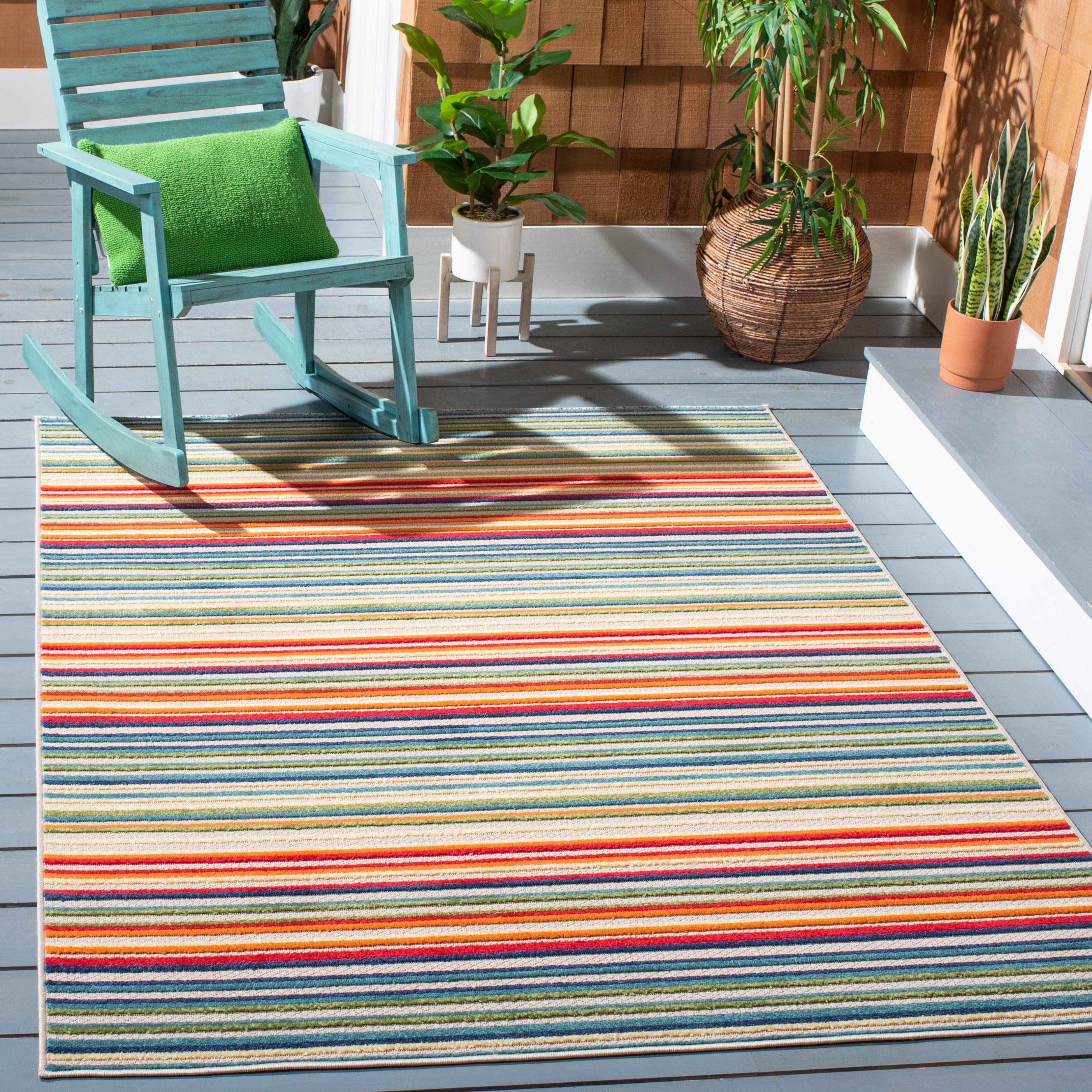 Cabana CBN323 Loomed Indoor Area Rug - Ivory/Green - 6'7"x9' - Safavieh
