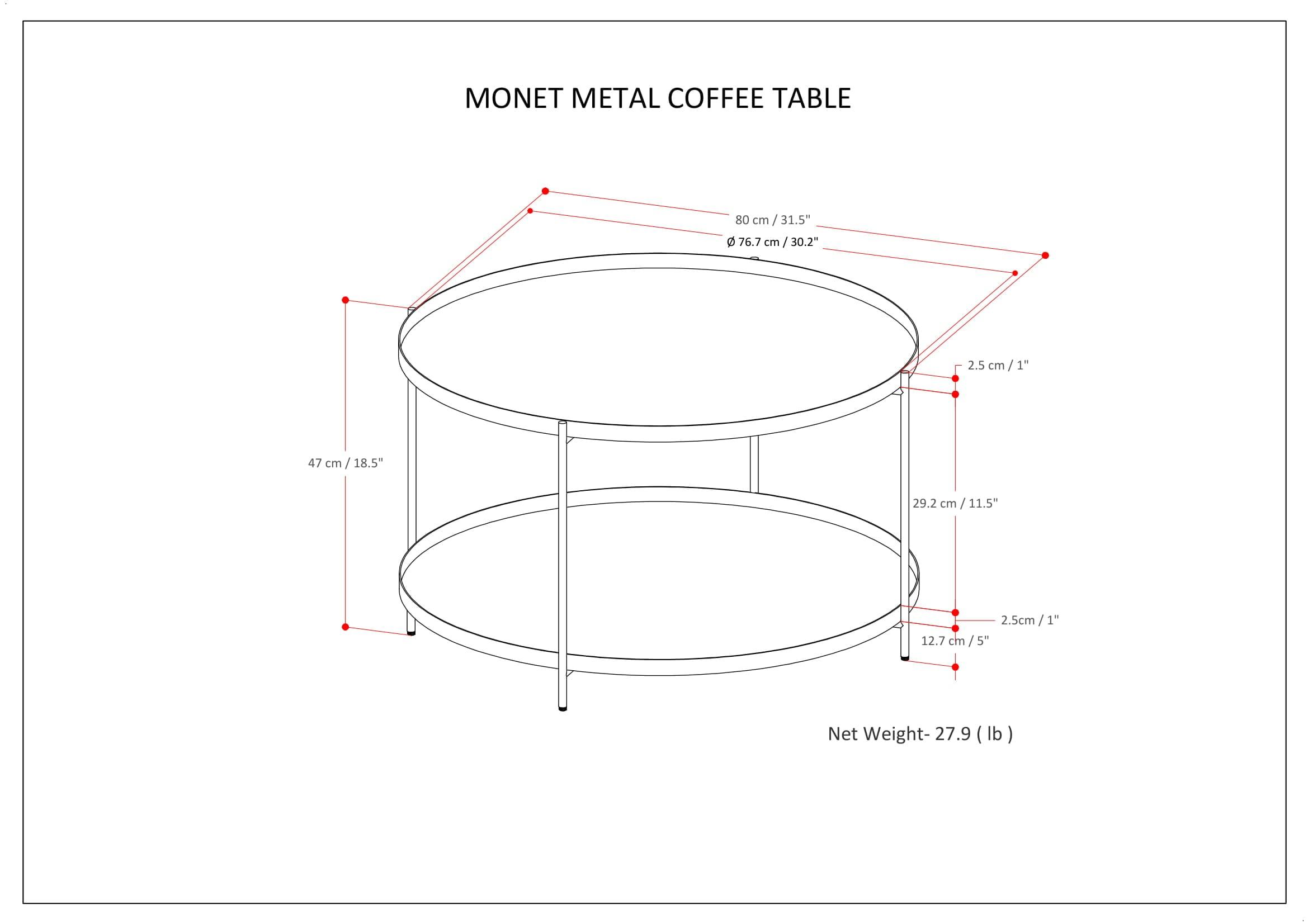 Simpli Home Monet Industrial 32 " Metal Metal Coffee Table in Black