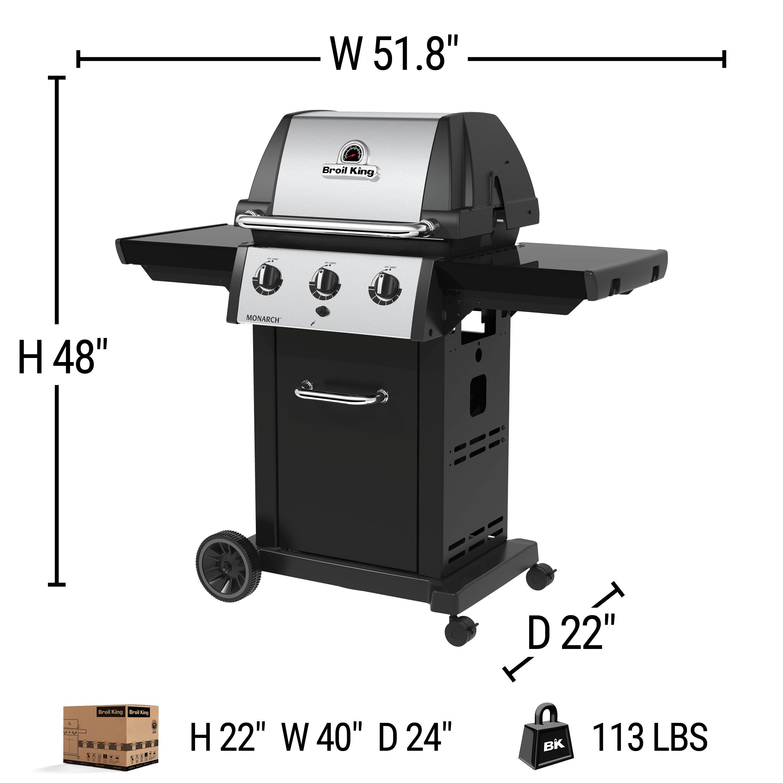 Broil King Monarch 320 3-Burner Gas Grill in Black