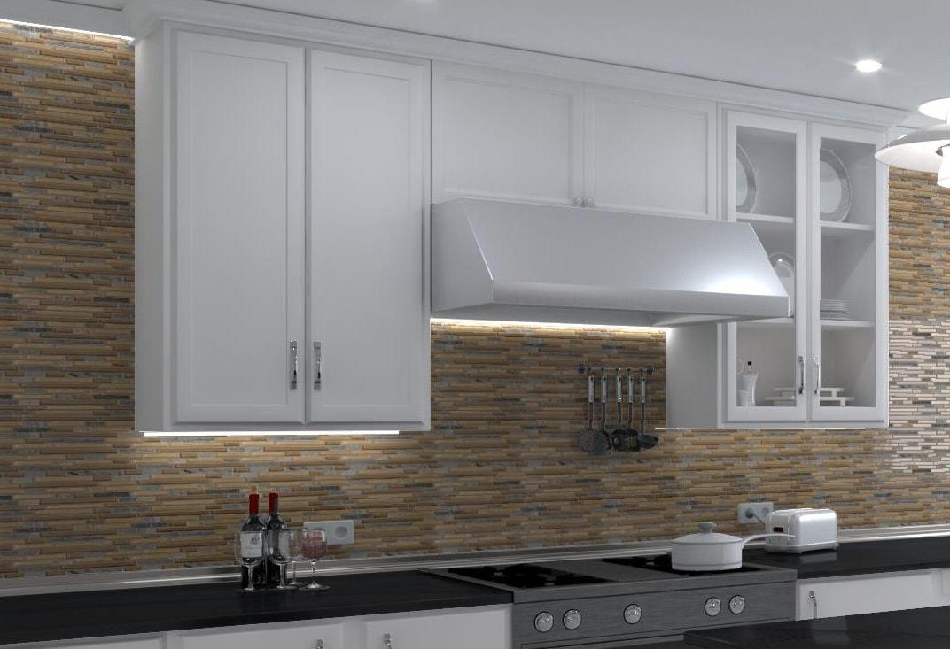 Andova Wright-Scape Straight Edge Glass & Slate Brick Joint Mosaic Kitchen Backsplash, Bathroom, Shower, Pool, Wall and Floor Tile