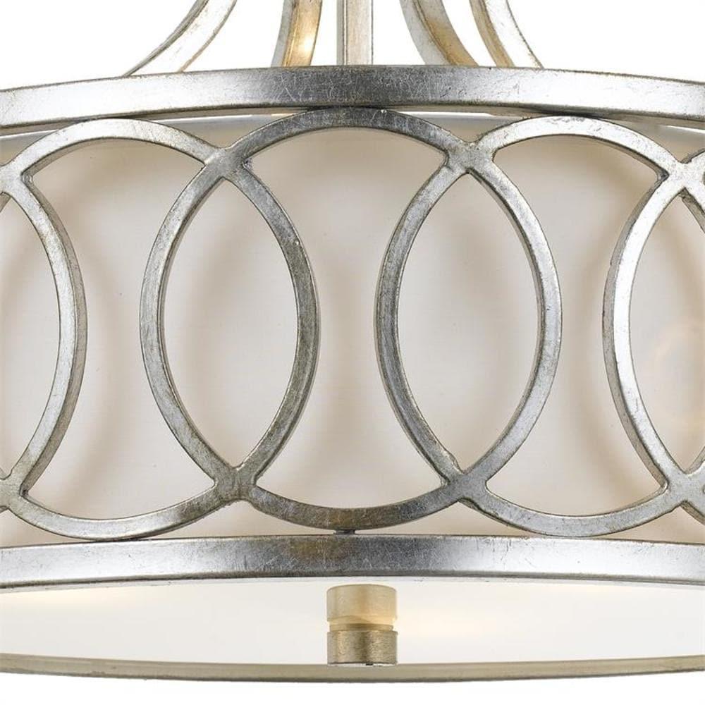 3 Light Flush Mount-Antique Silver Finish Crystorama Lighting 285-Sa