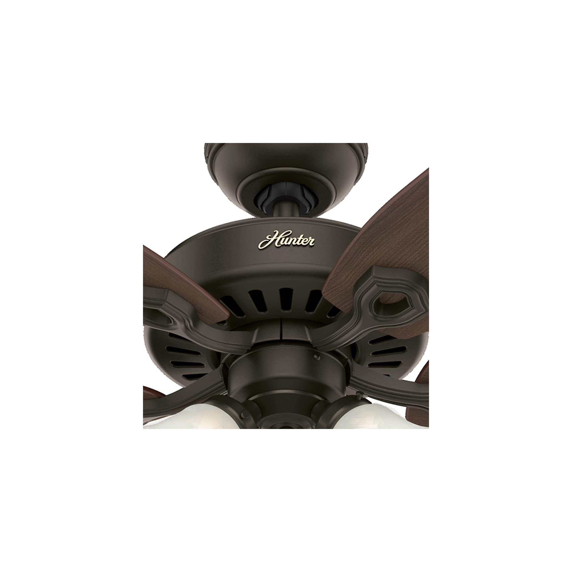 Hunter Fan Builder Plus 52" 5 - Blade Standard Ceiling Fan with Pull Chain and Light Kit Included