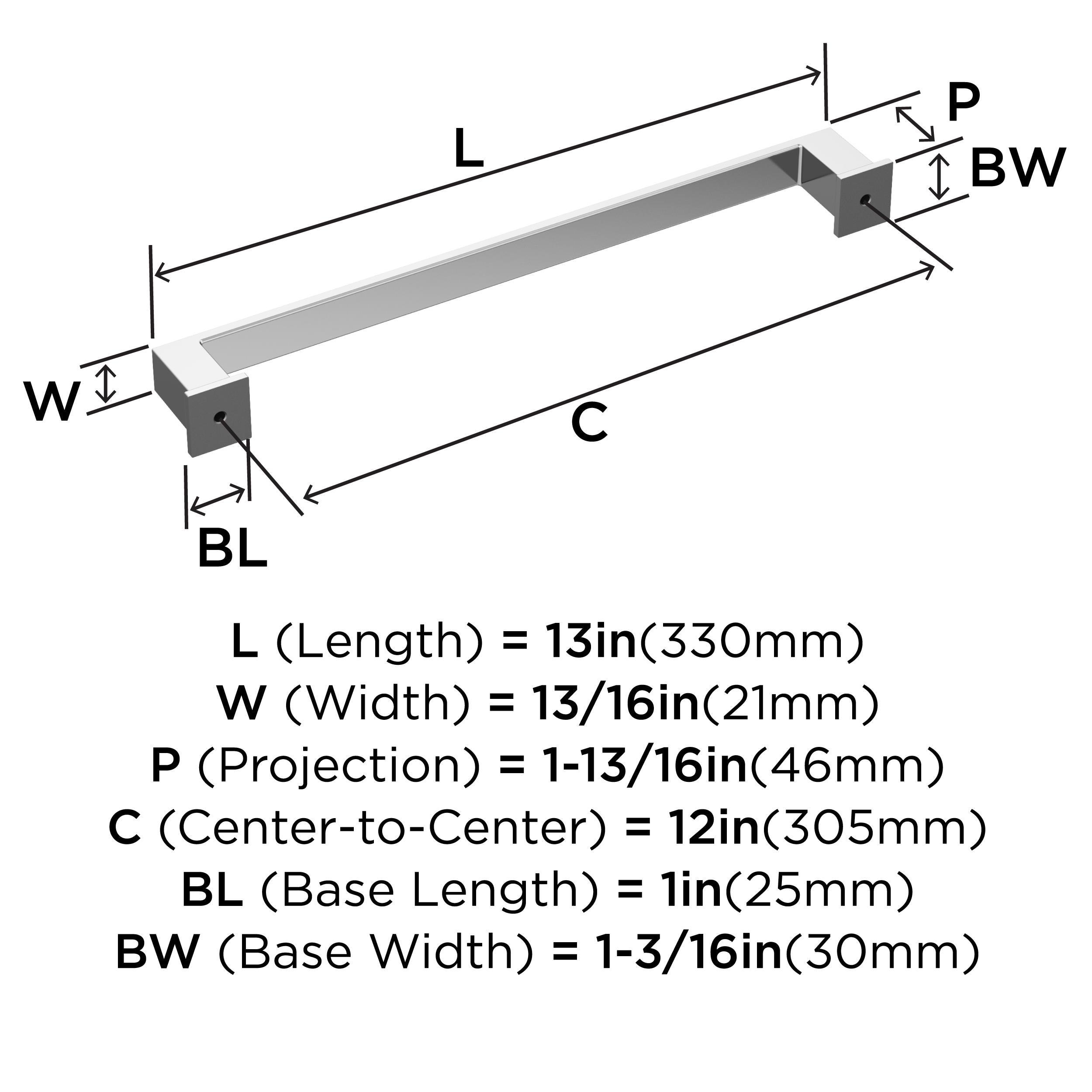 Amerock Appoint 12 inch (305mm) Center-to-Center Polished Chrome Appliance Pull