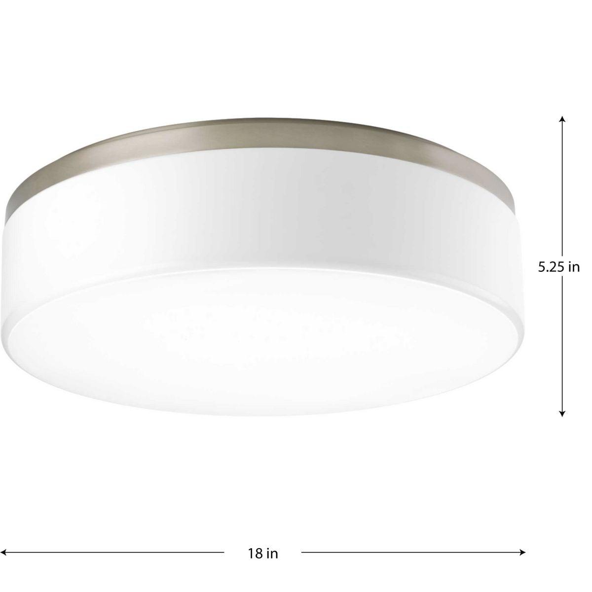 Progress Lighting Maier 1-Light LED Flush Mount, Brushed Nickel, Etched White Opal Acrylic Diffuser