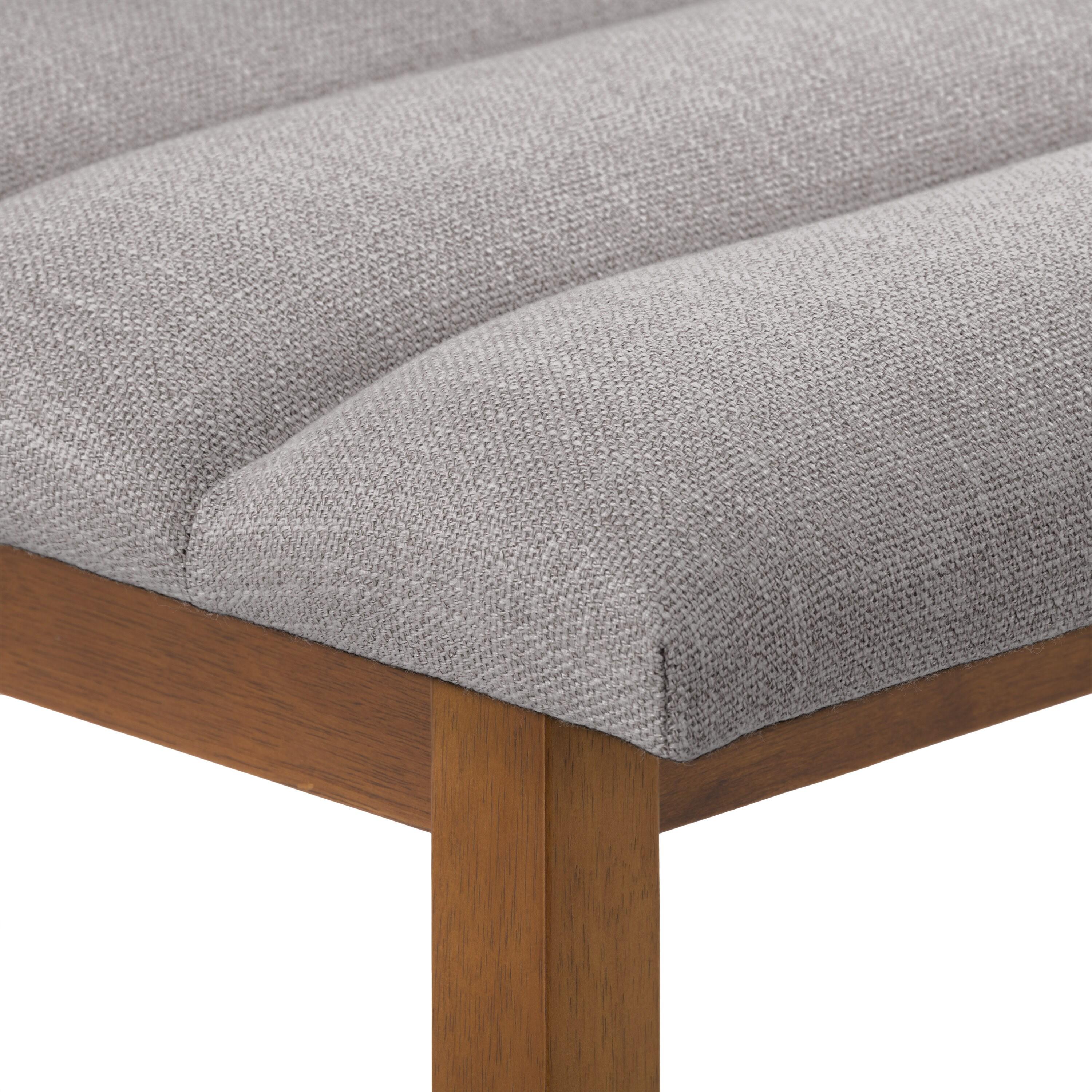 CorLiving Set of 2 Boston Channel Tufted Fabric Barstools Light Gray: Upholstered, Rubberwood Legs, Foam Padded