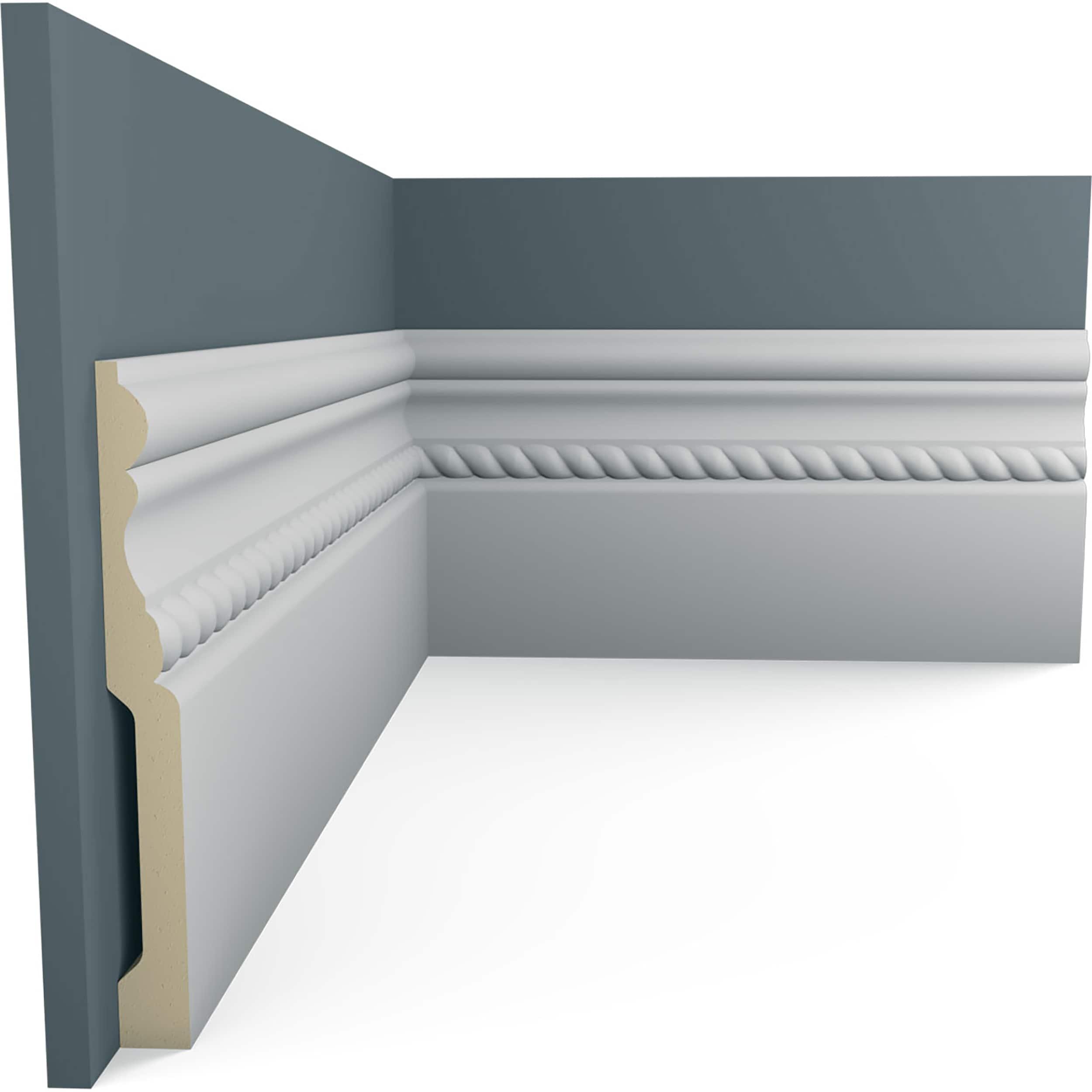 Ekena Millwork Oslo Rope Baseboard Moulding (2-Pack)