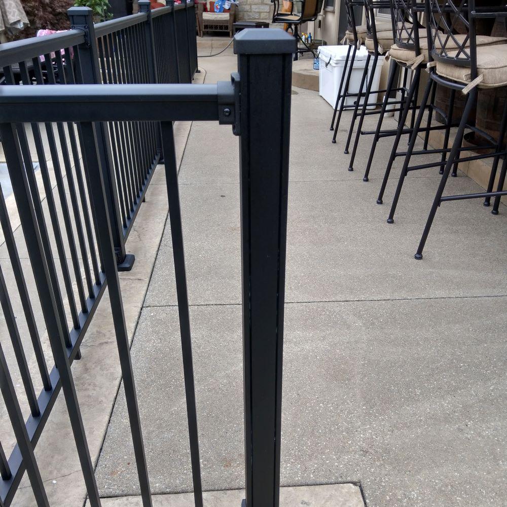 Weatherables 2-1/2-in x 2-1/2-in x 3-1/4-ft Textured Black Aluminum Deck Post