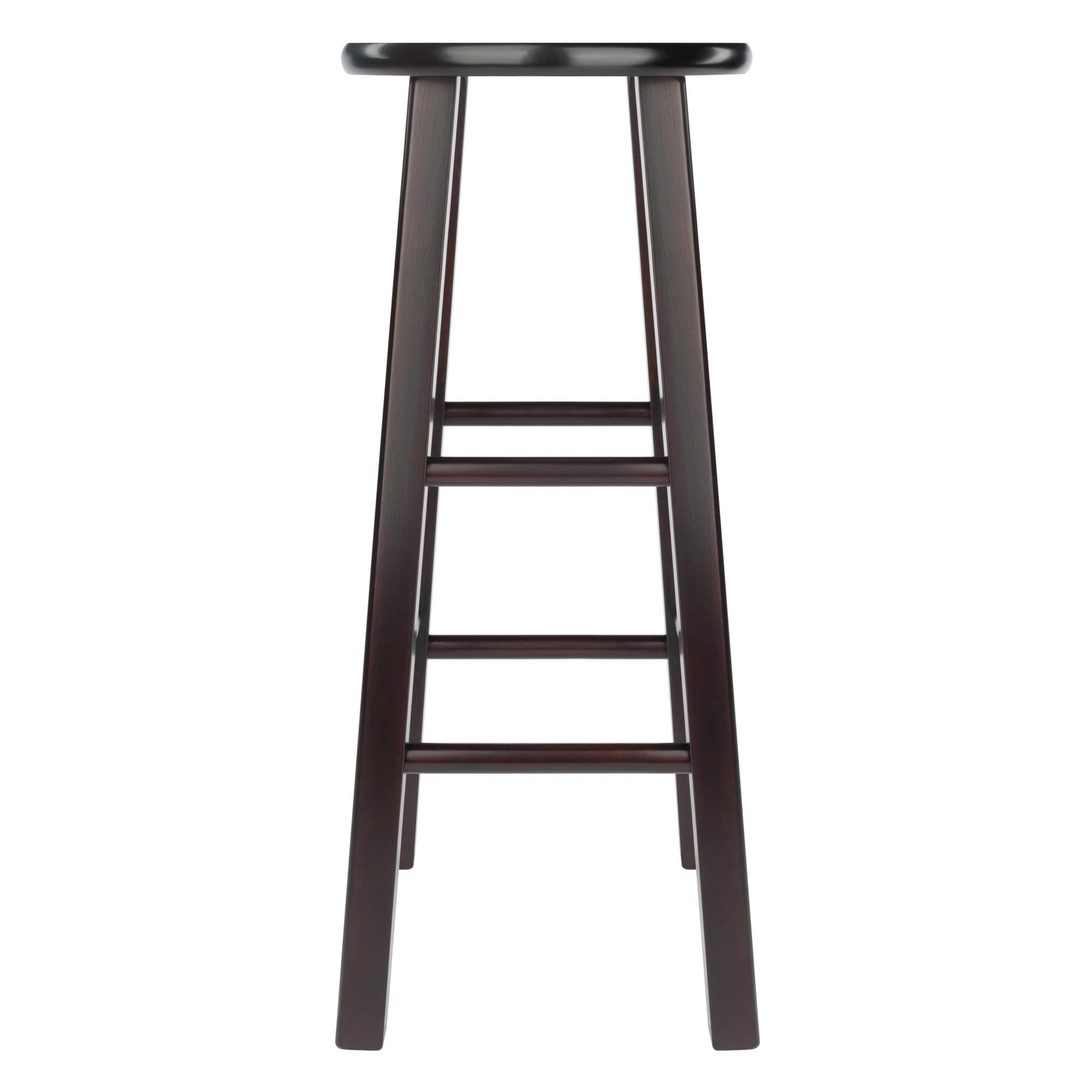 29" 2pc Element Barstools Espresso - Winsome: Solid Wood, High Stools, 220lbs Capacity