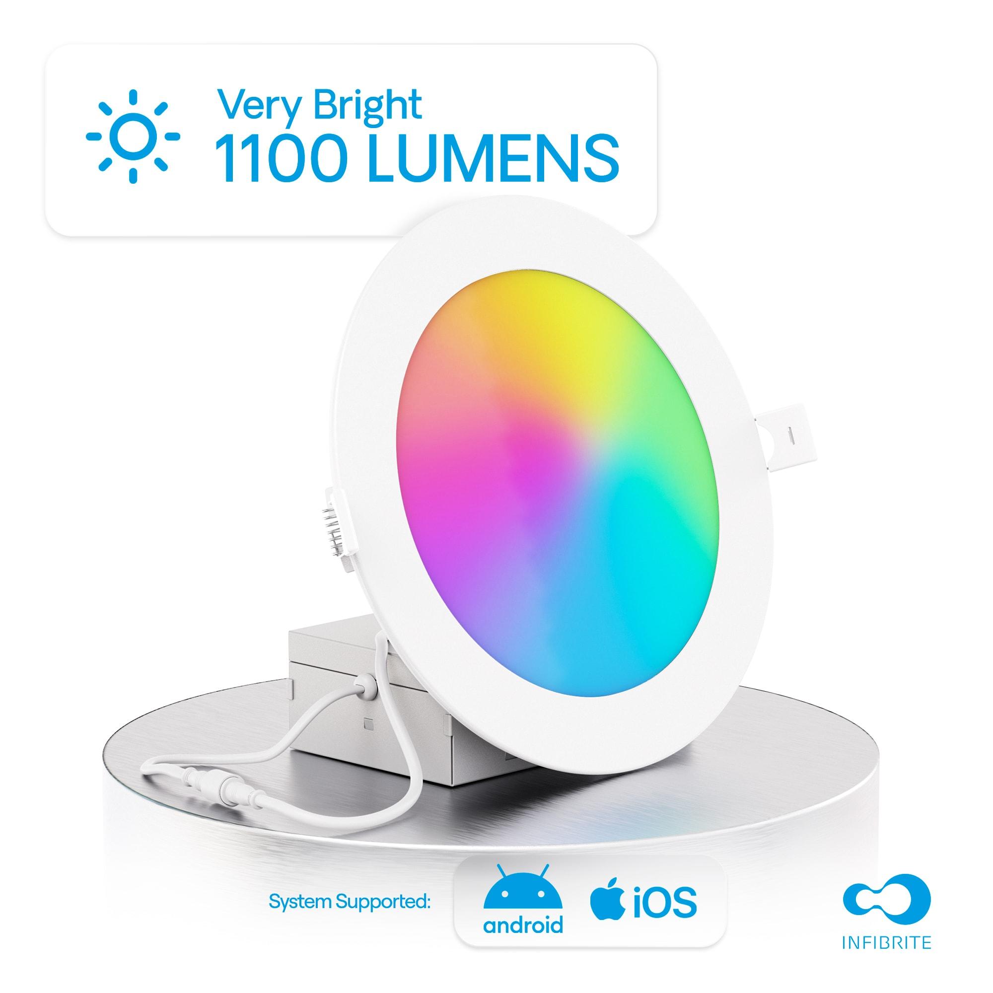 6" Slim Smart Recessed LED, 12W, RGB Tunable White, Dimmable, Wi-Fi Enabled