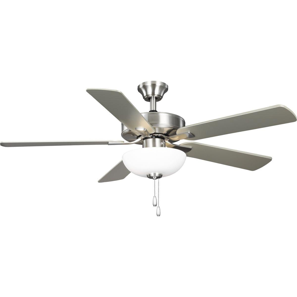 AirPro 52 in. Brushed Nickel 5-Blade AC Motor Ceiling Fan with Light