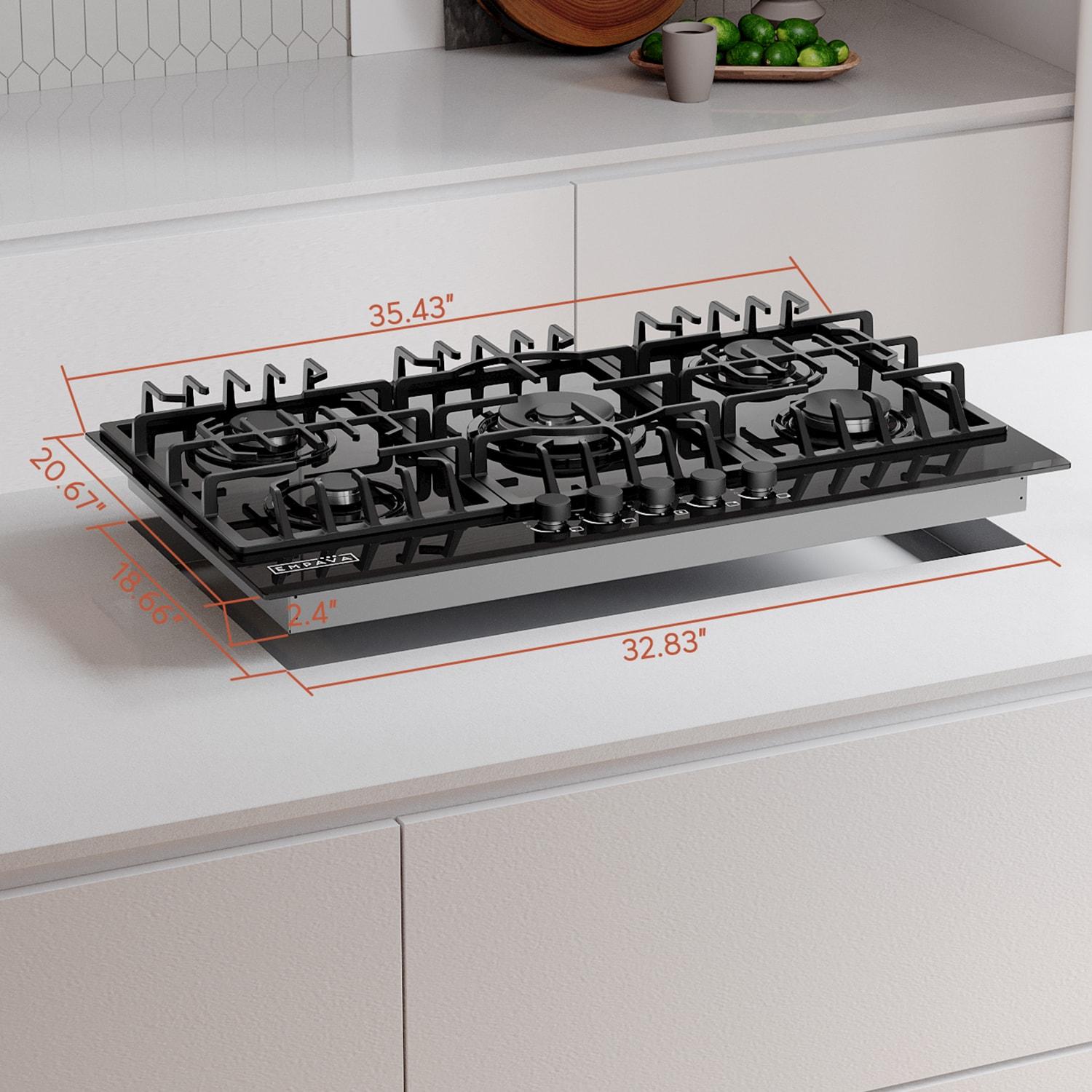 Empava 36" Black 5 Burner Cooktop