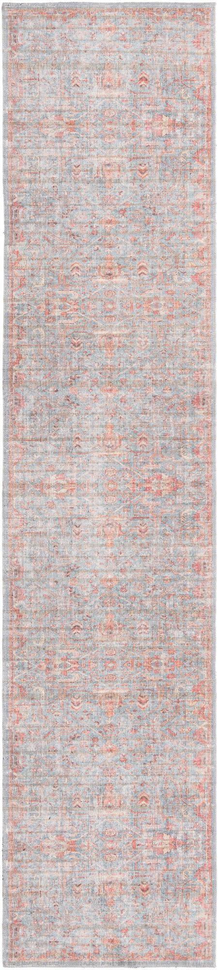 Unique Loom 2' 7 x 12' 0 Nostalgia Olivia Machine Washable Antique Blue Area Rug