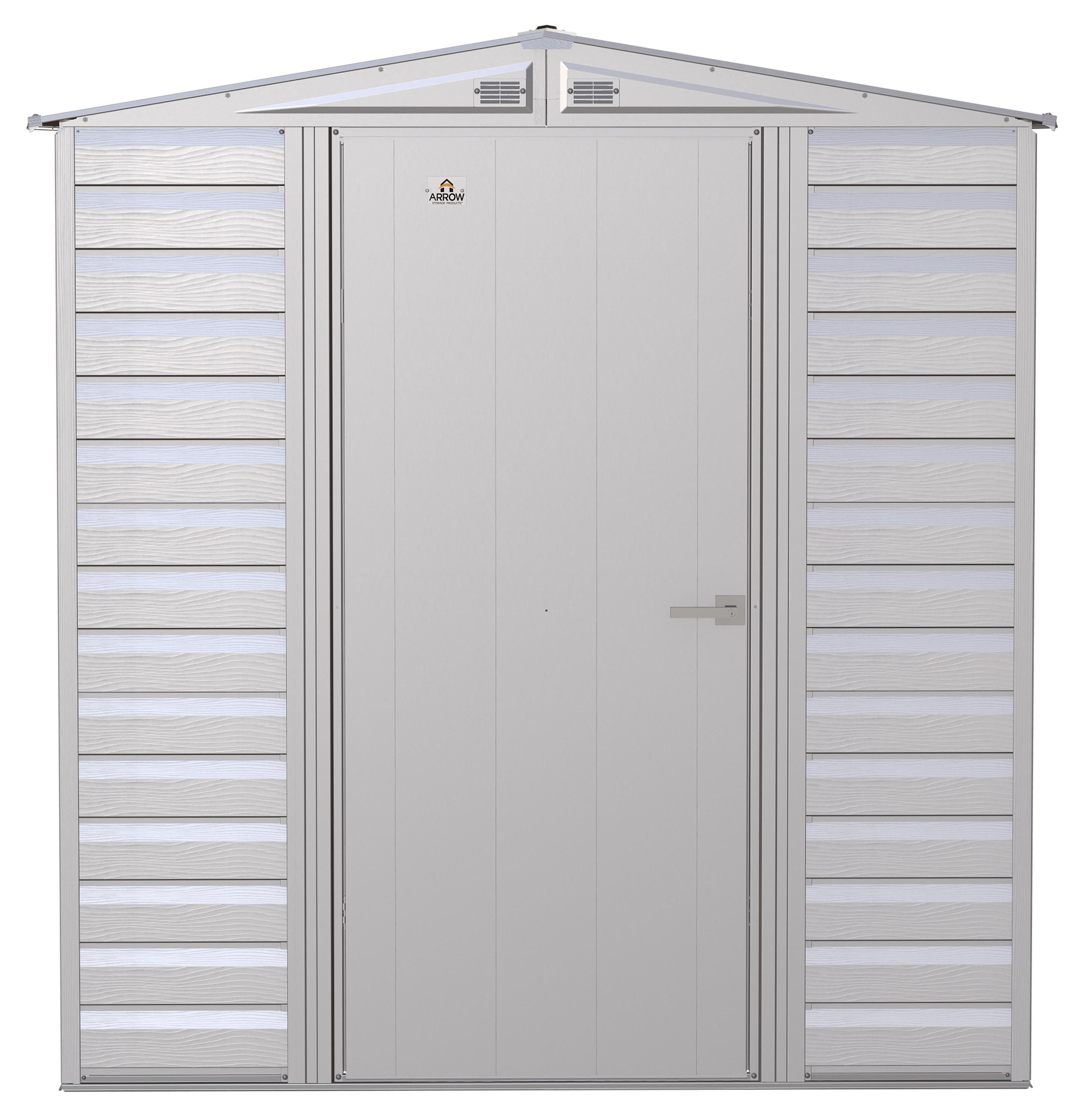 6 ft. W x 7 ft. D Galvanized Steel	 Storage Shed