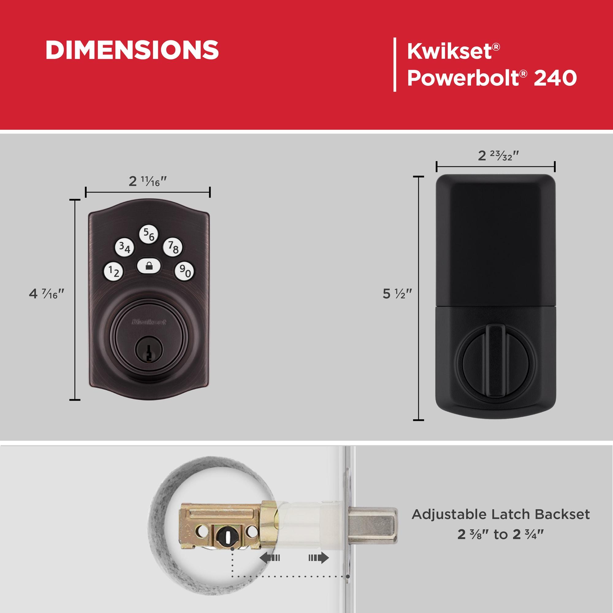 Kwikset 9240TRL-11P Traditional Powerbolt Electronic SmartCode Deadbolt with RCAL Latch and RCS Strike Venetian Bronze Finish
