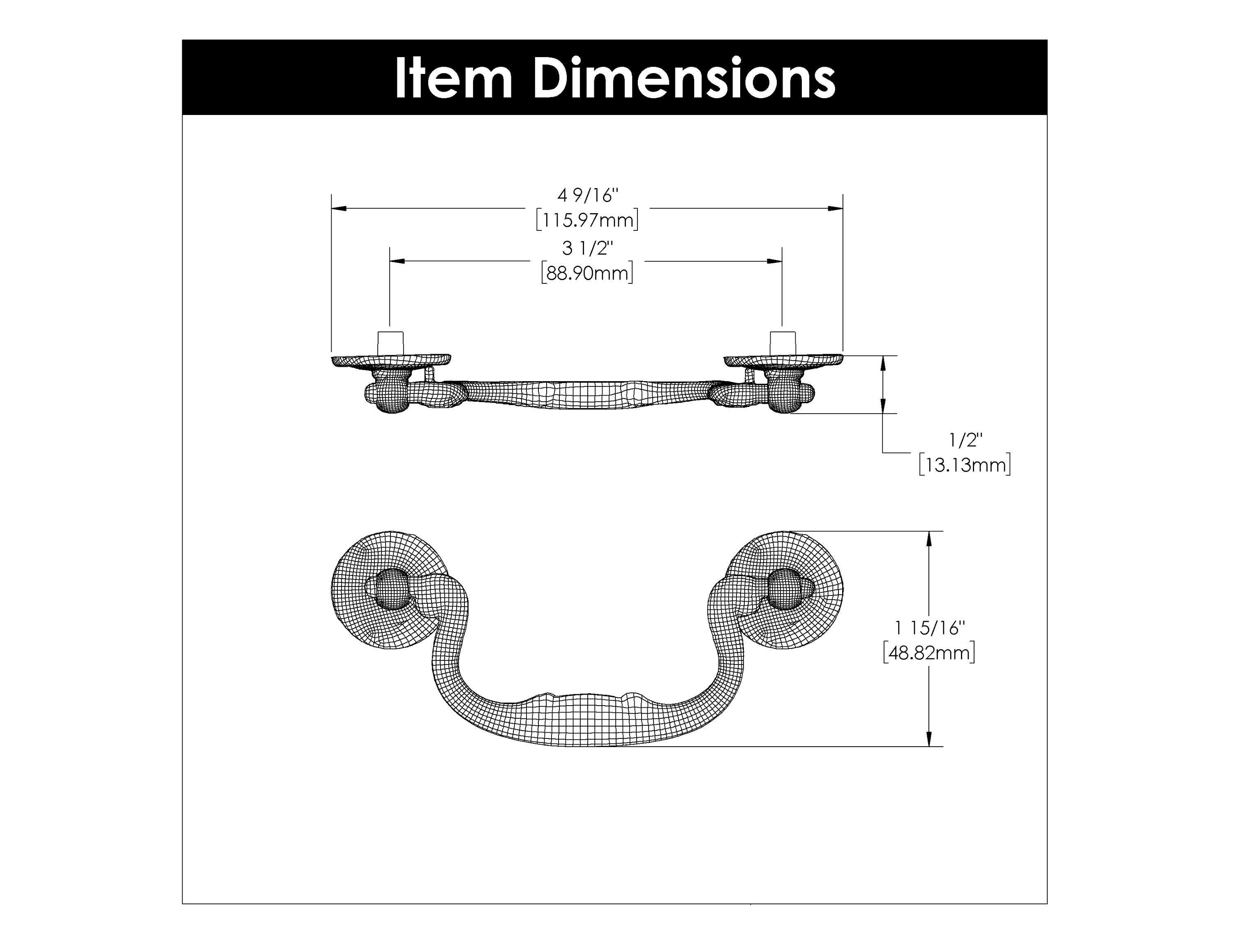 Manor House Kitchen Cabinet Handles, Solid Core Drawer Pulls for Cabinet Doors, 3-1/2"
