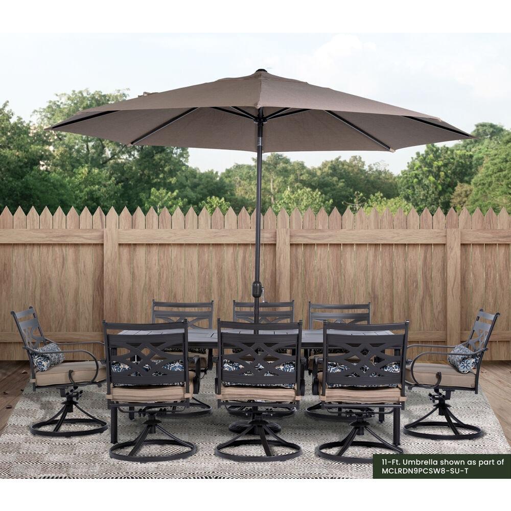 Hanover Montclair 11-Ft. Market Outdoor Umbrella in Tan