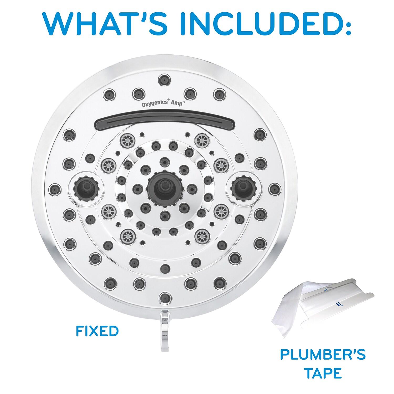Oxygenics Amp Chrome Fixed Shower Head 1.8-GPM (6.8-LPM)