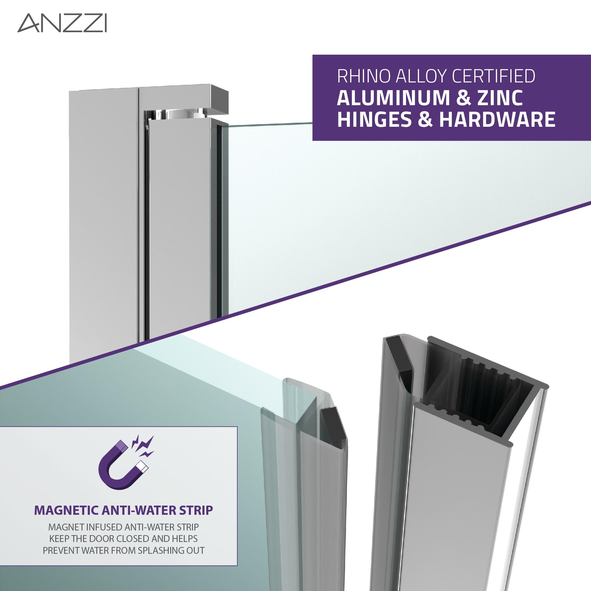 Lancer Series 29" W x 72" H Hinged Semi-Frameless Shower Door