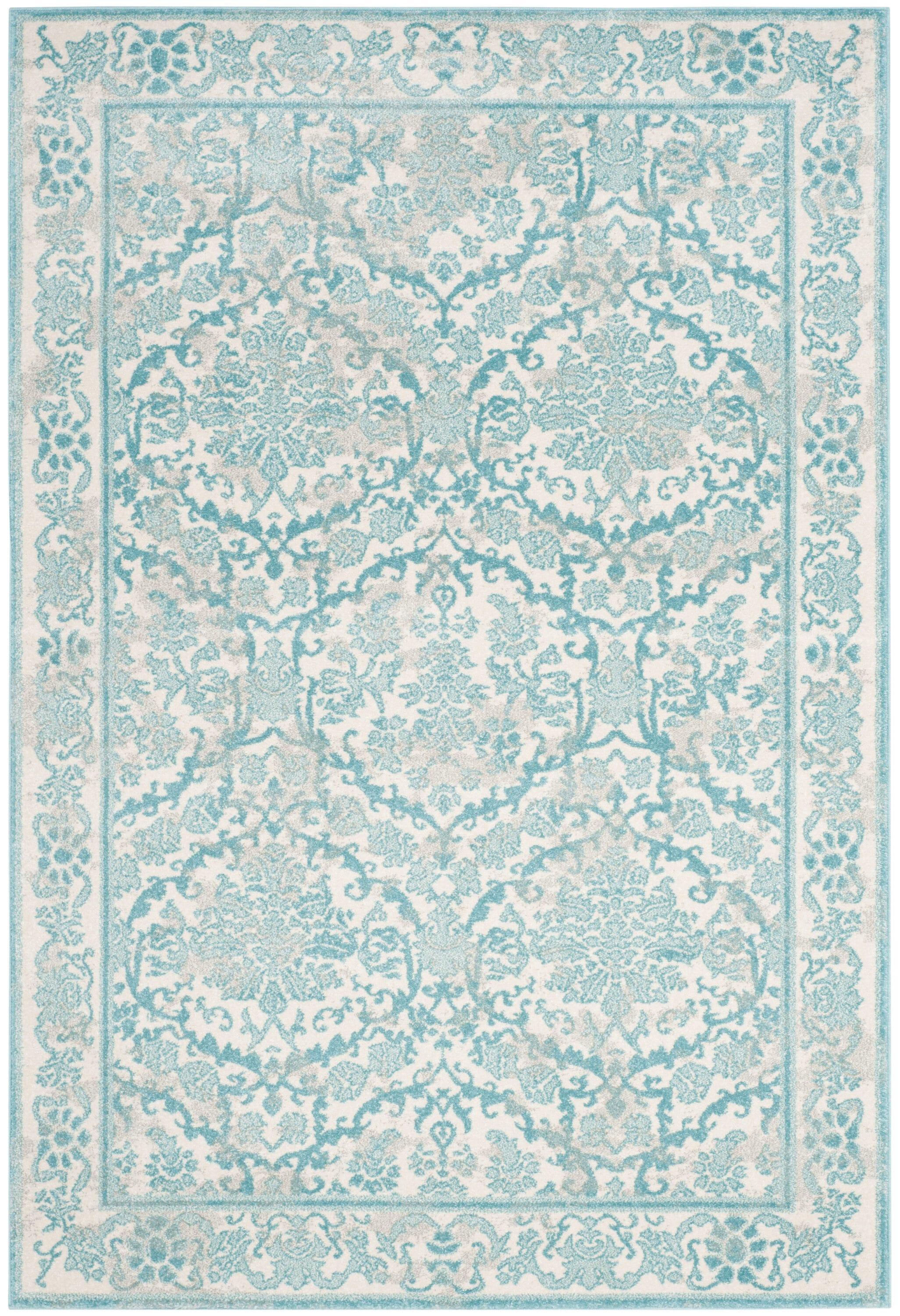Evoke EVK242 Power Loomed Indoor Area Rug - Ivory/Light Blue - 4'x6' - Safavieh