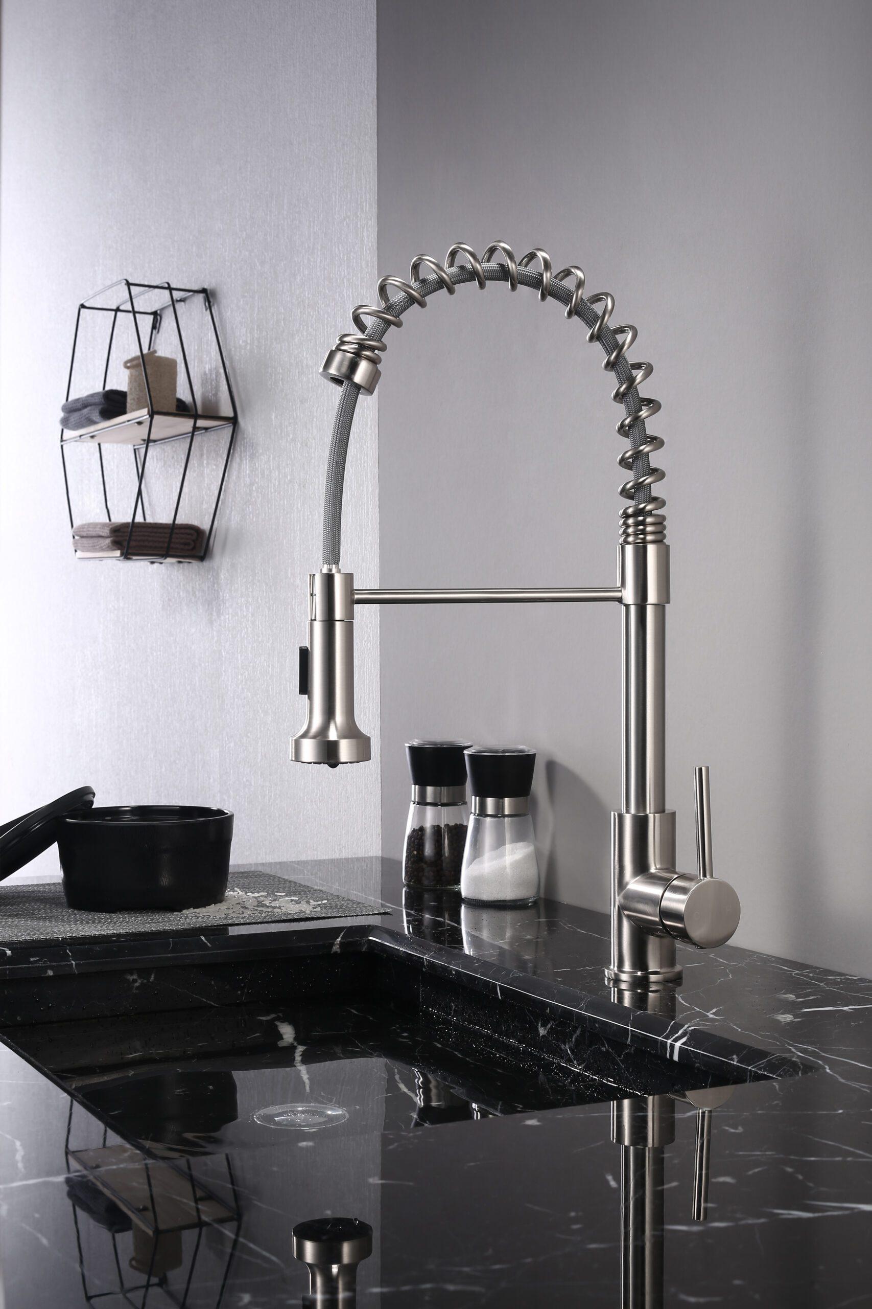 Lanuvio Brass Single-Handle Pull-Down Spray Kitchen Faucet