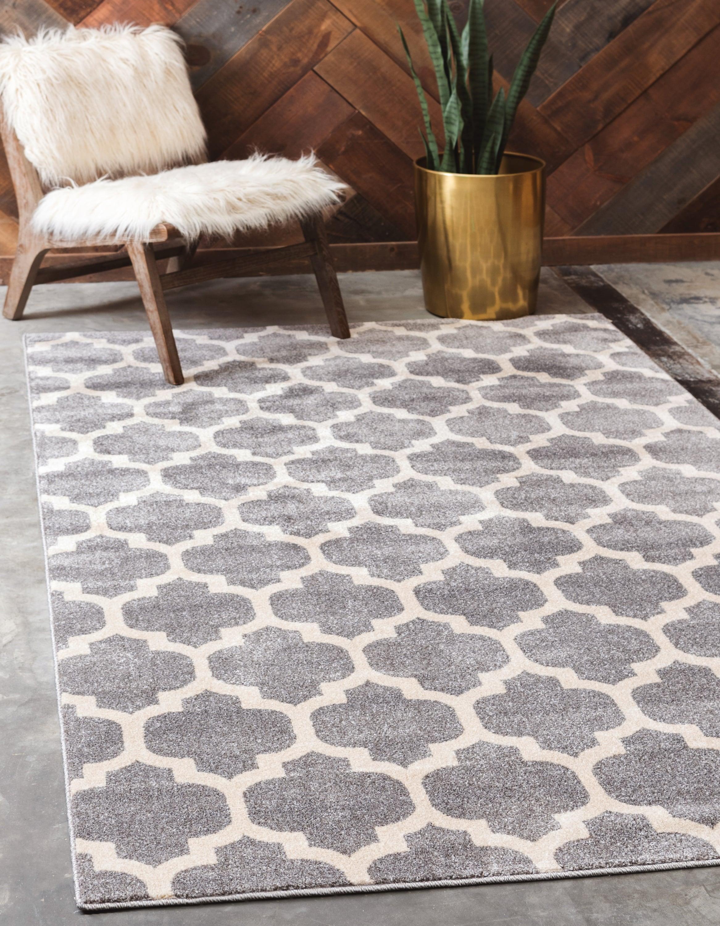 Unique Loom 5' 1 x 8' 0 Trellis Philadelphia Dark Gray Area Rug