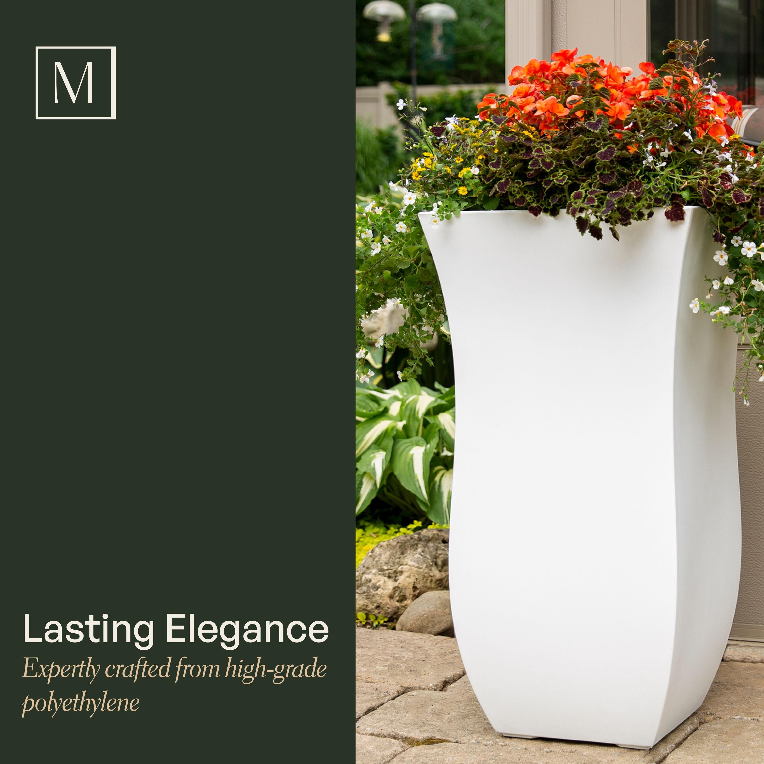 30 in. Valencia Tall Planter, Black
