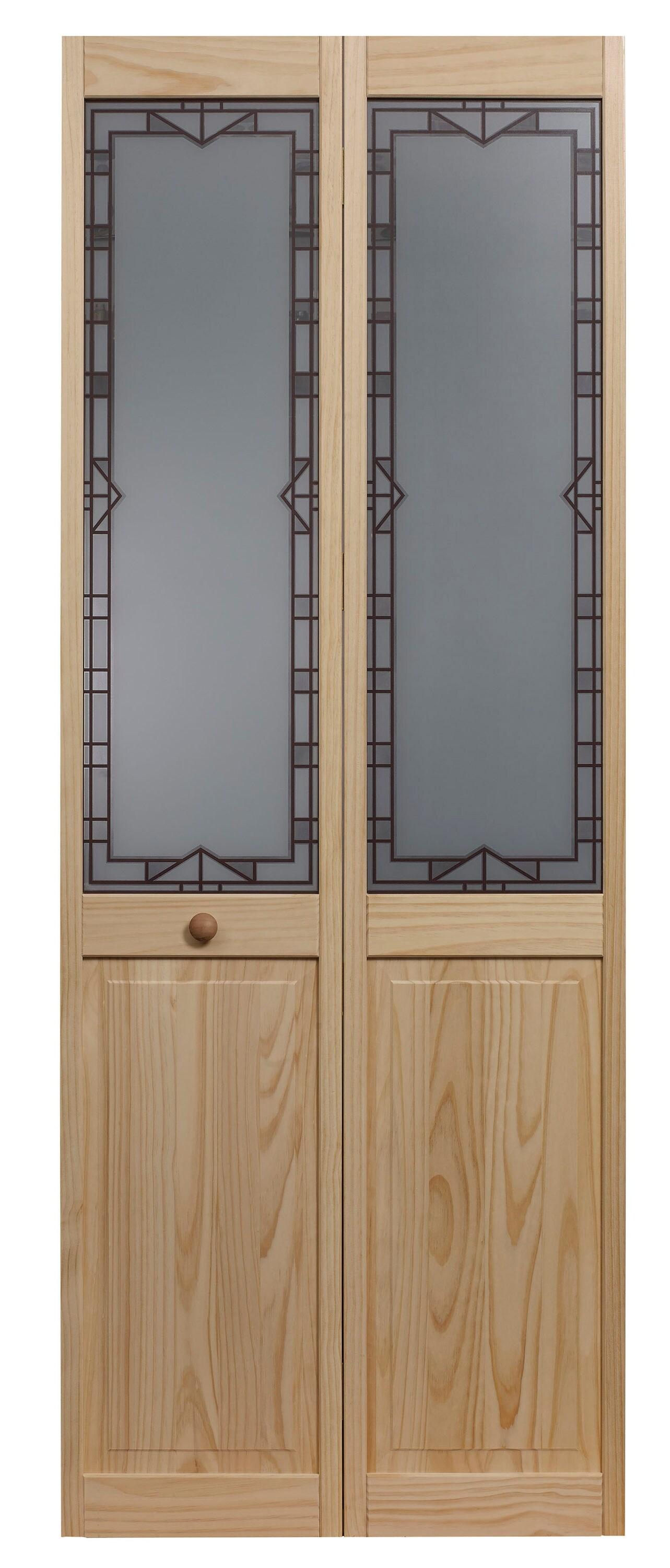 LTL Home Products 78.625'' Solid Wood Glass Unfinished Bi-Fold Door