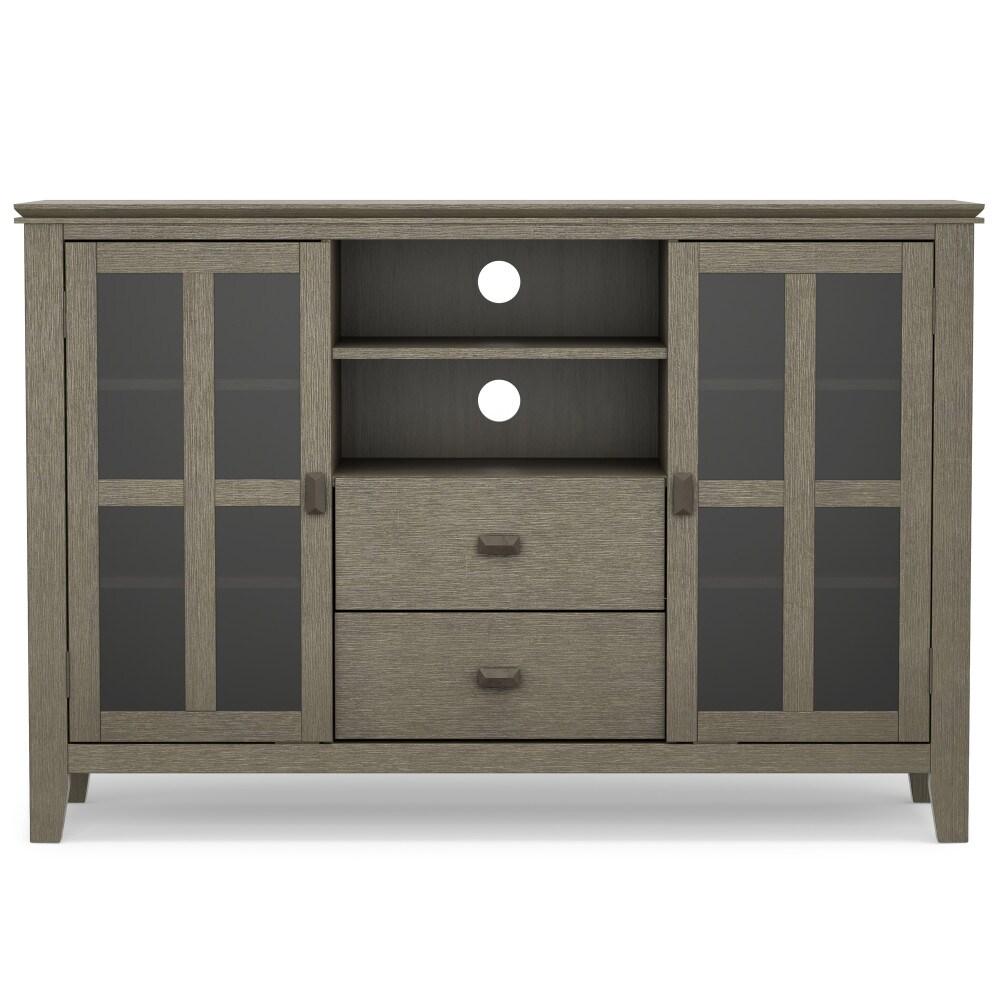 Simpli Home Artisan 53"W Solid Wood Contemporary Tall TV Stand for TVs up to 60" with Adjustable Shelves