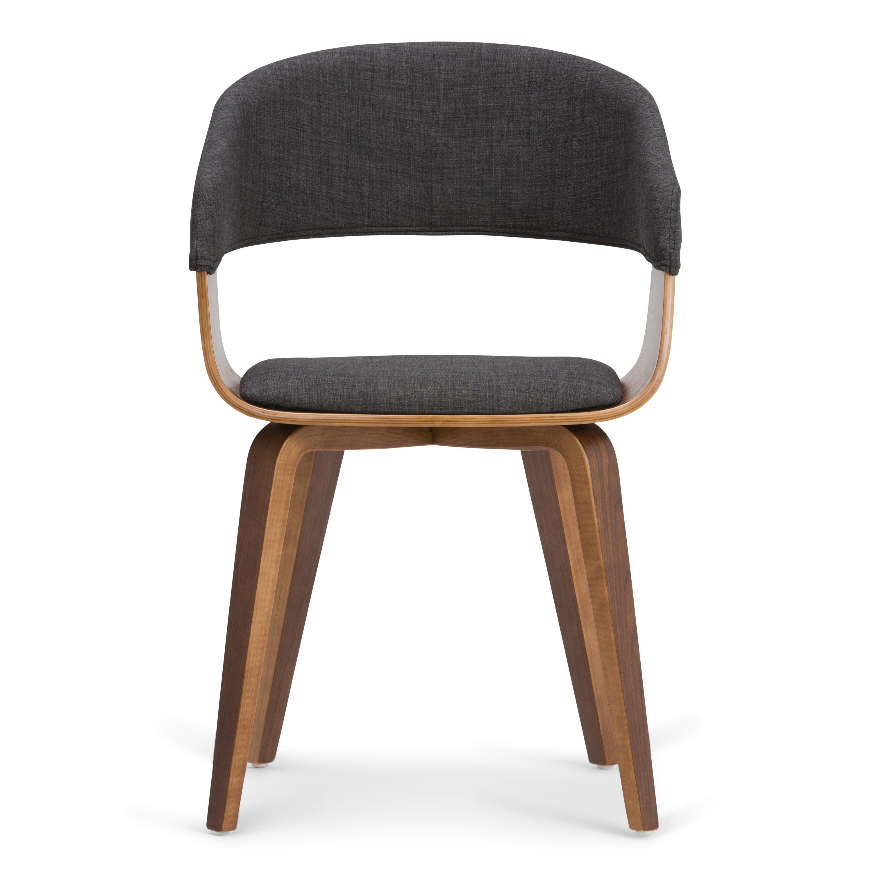 Calinda Bentwood Dining Chair Charcoal Gray/Natural - WyndenHall: Mid-Century, Lacquered Wood, Polyester