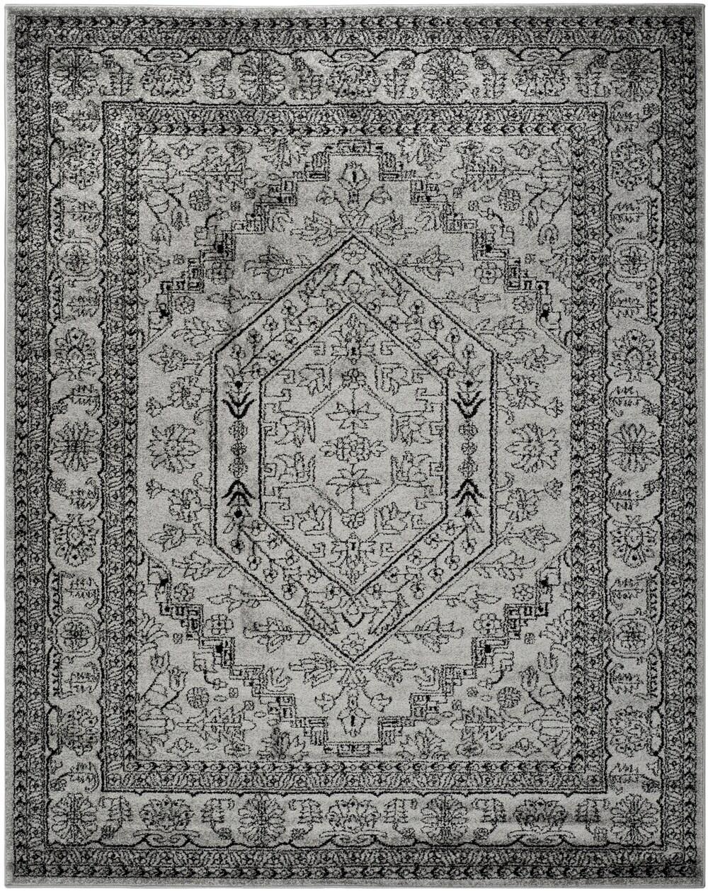 SAFAVIEH Adirondack Xavier Traditional Area Rug, Silver/Black, 9' x 12'