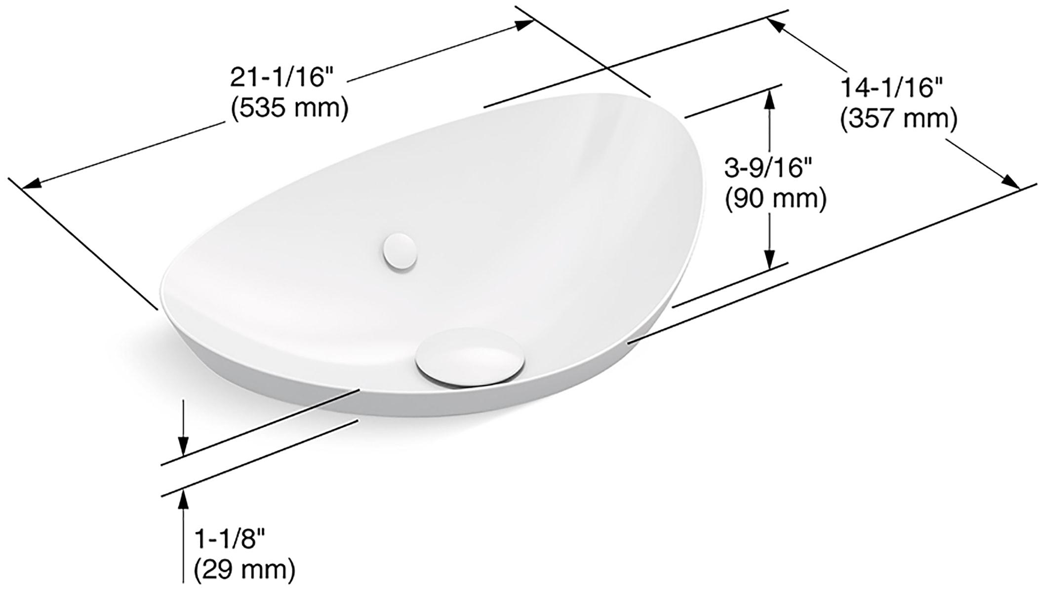 Veil® Ceramic Specialty Vessel Bathroom Sink with Overflow