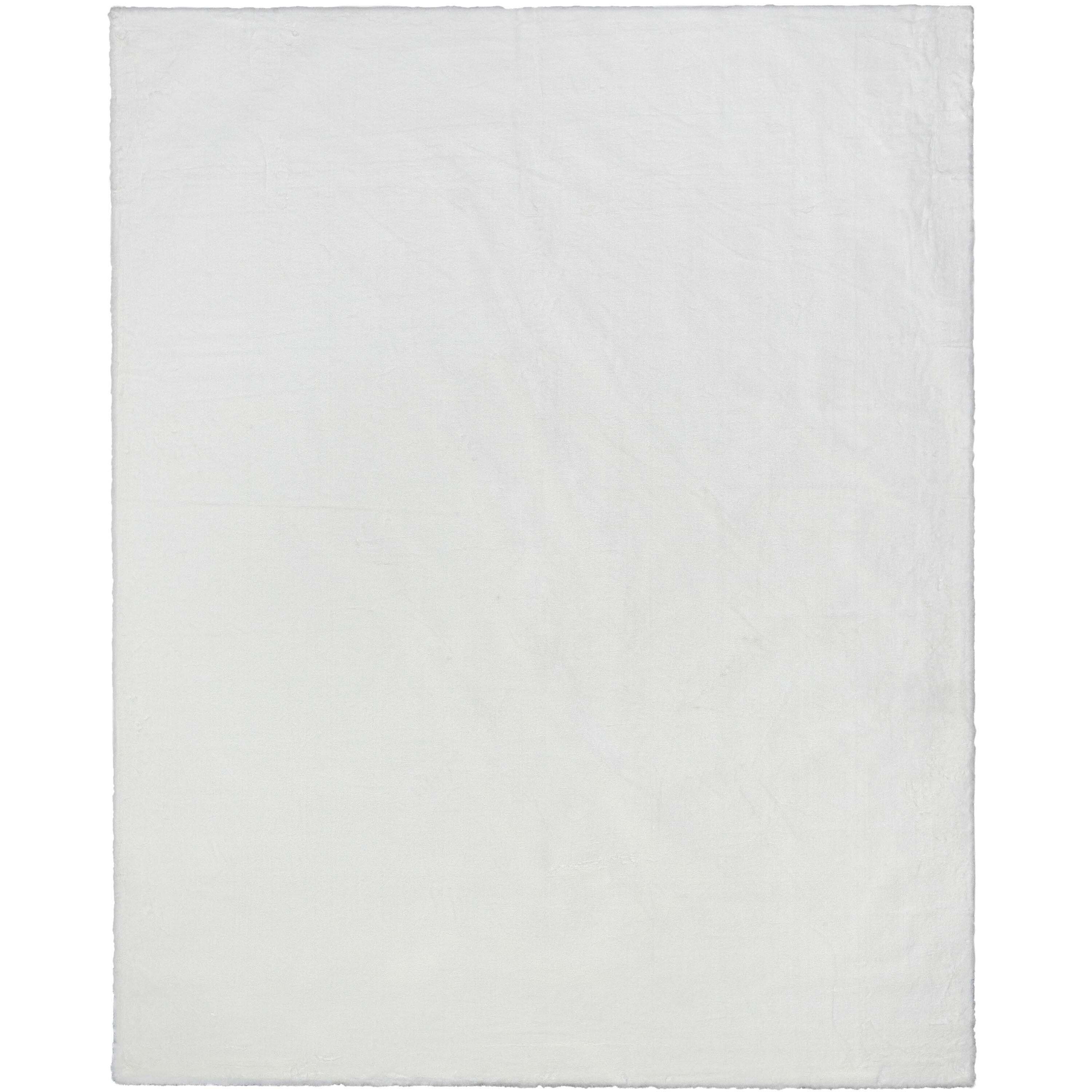 Well Woven | Faux Rabbit Fur Shag White | Super Soft | Area Rug 5x7 (5'2" x 7'3")