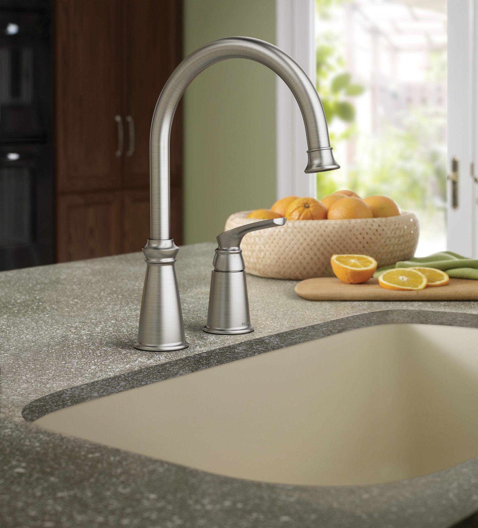 Moen 87044Srs Spot Resist Stainless One-Handle High Arc Kitchen Faucet