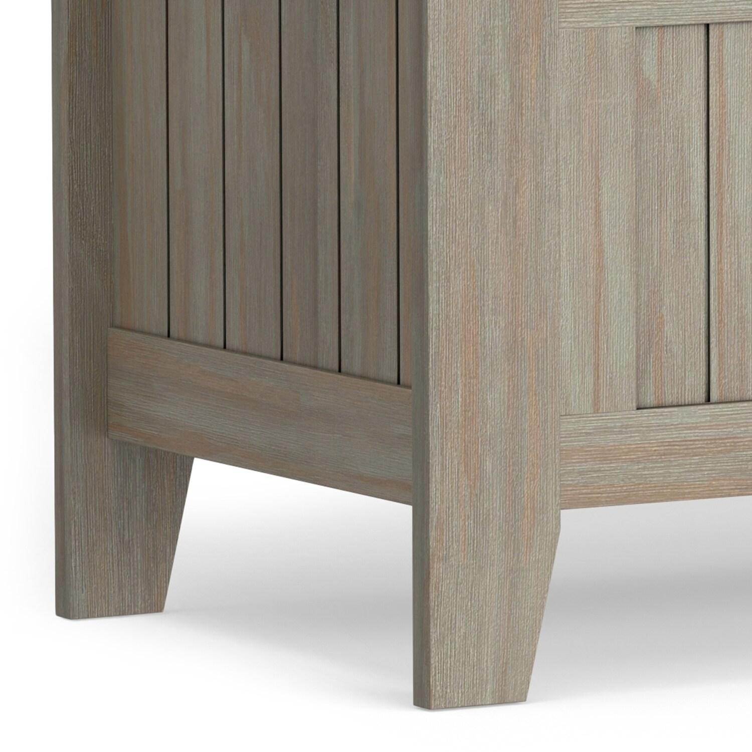 Simpli Home Acadian Solid Wood Entryway Storage Bench with Lift-Top Lid and Dual Compartments