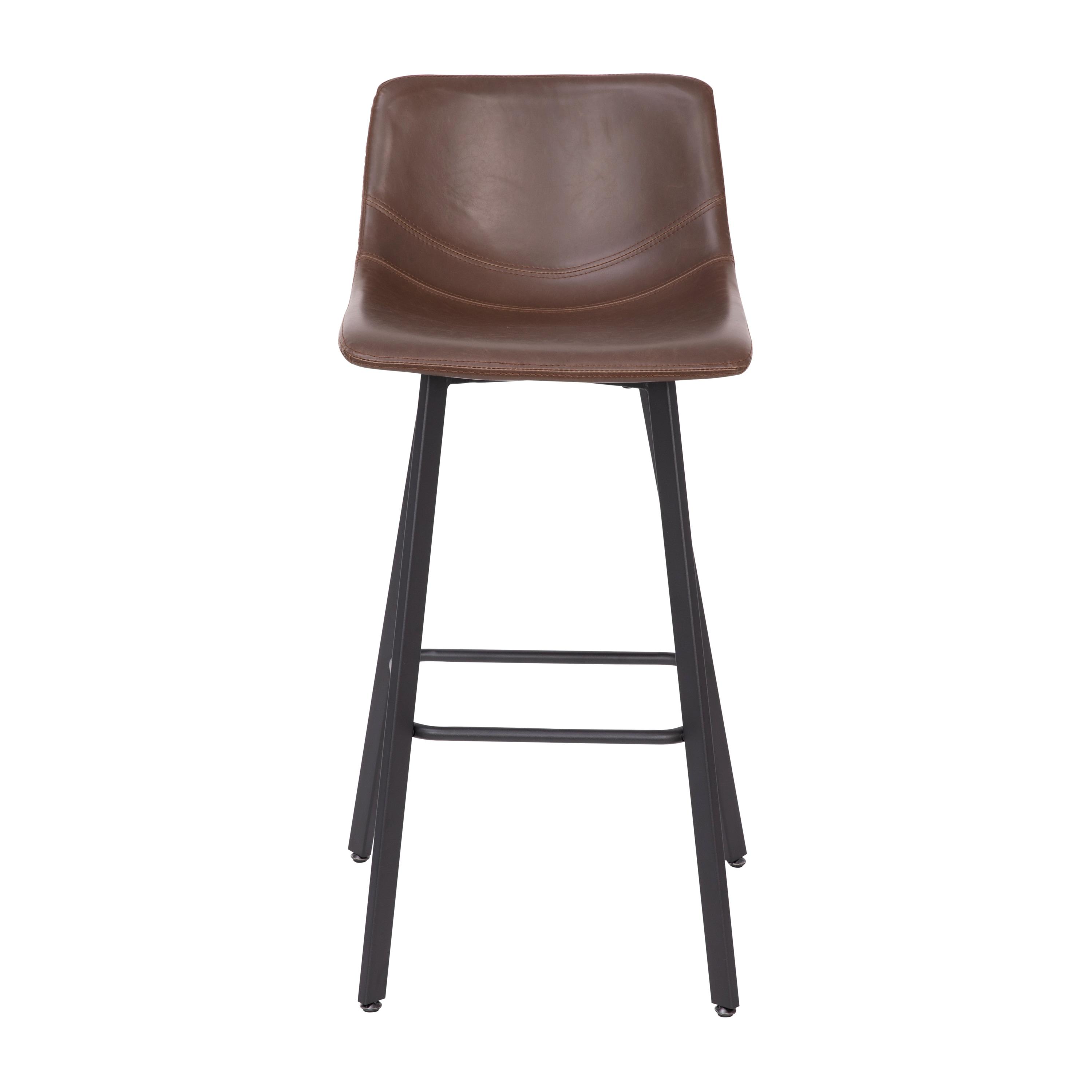 Brandy Upholstered Counter Stool with Metal Frame (Set of 2)