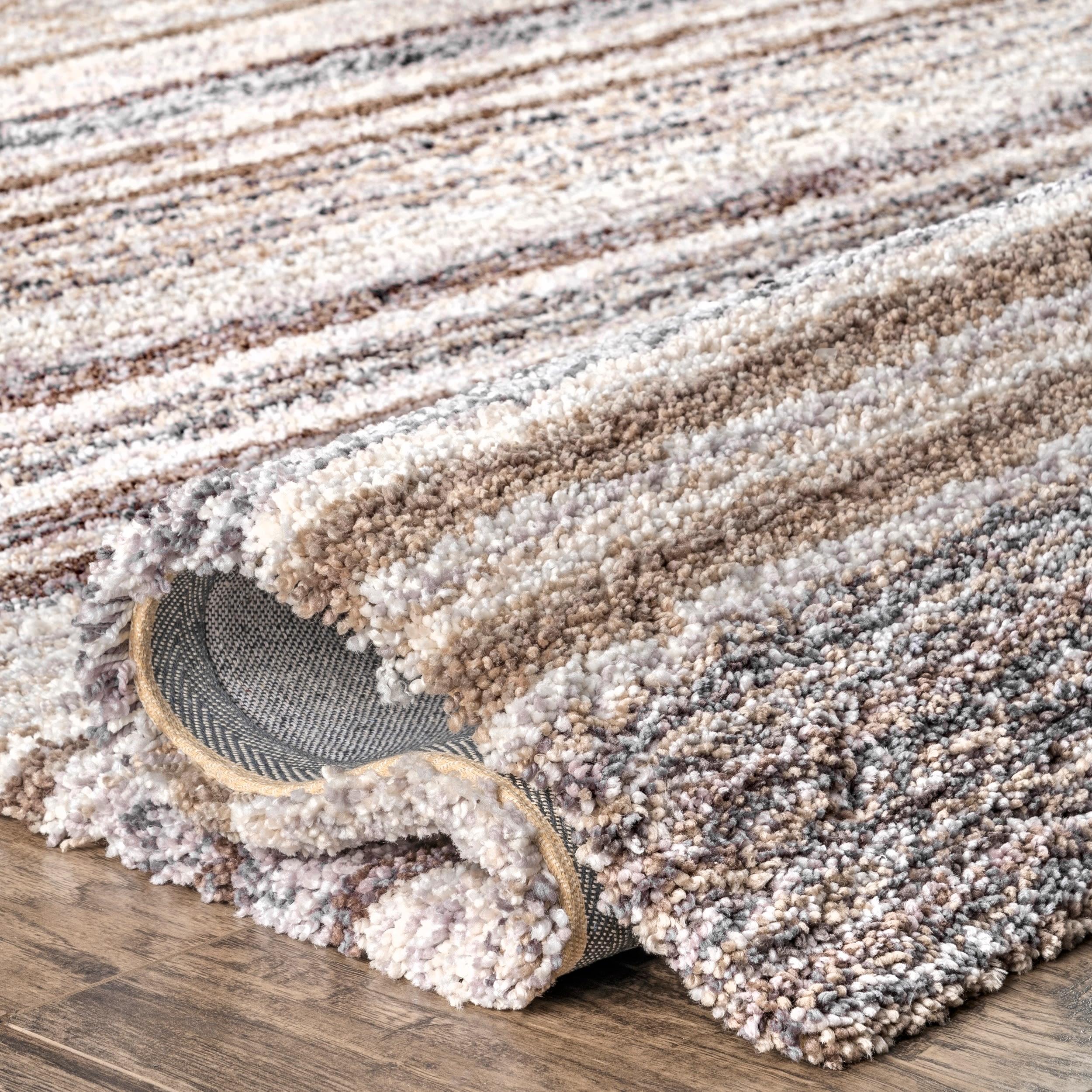 9'x12' Drey Ombre Shag Area Rug Beige/Brown - nuLOOM: Contemporary Tufted Medium Pile Indoor Rug
