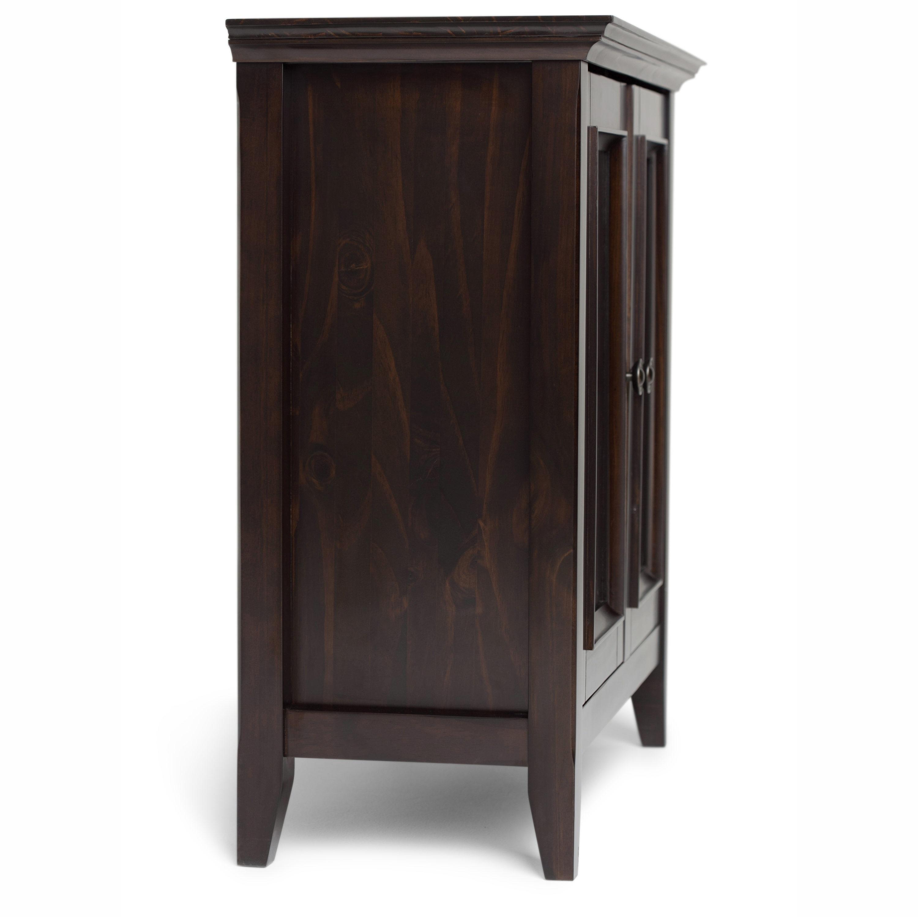 Simpli Home Amherst Solid Wood Low Storage Cabinet in Hickory Brown