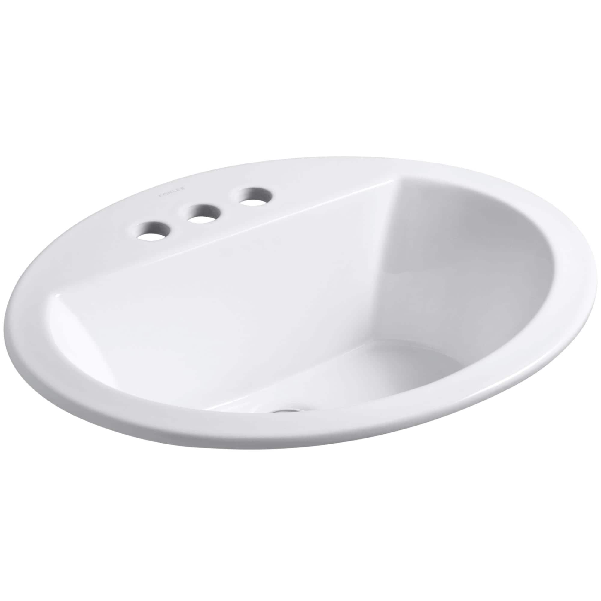 Bryant Ceramic Oval Drop-In Bathroom Sink with Overflow