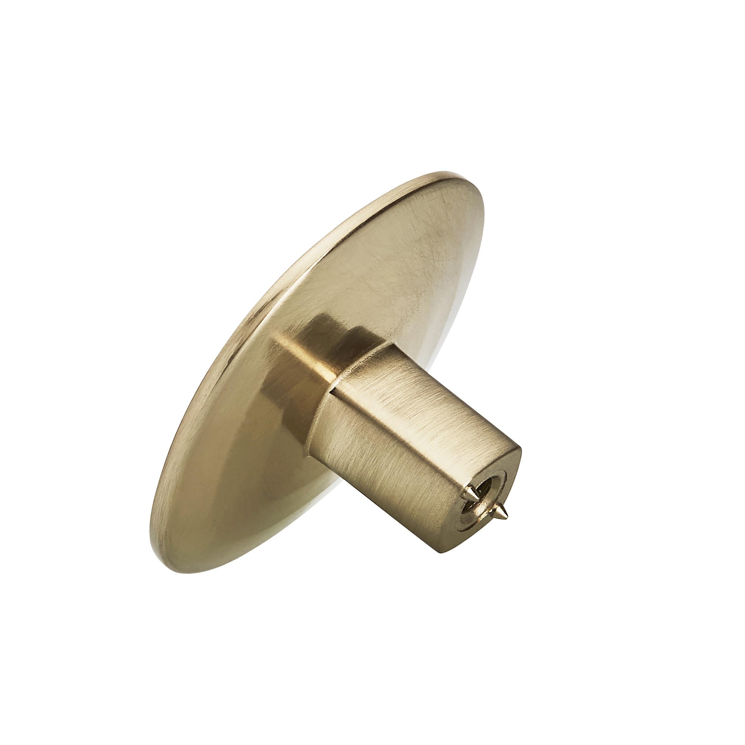 Golden Champagne Round Cabinet Knob with Smooth Curves