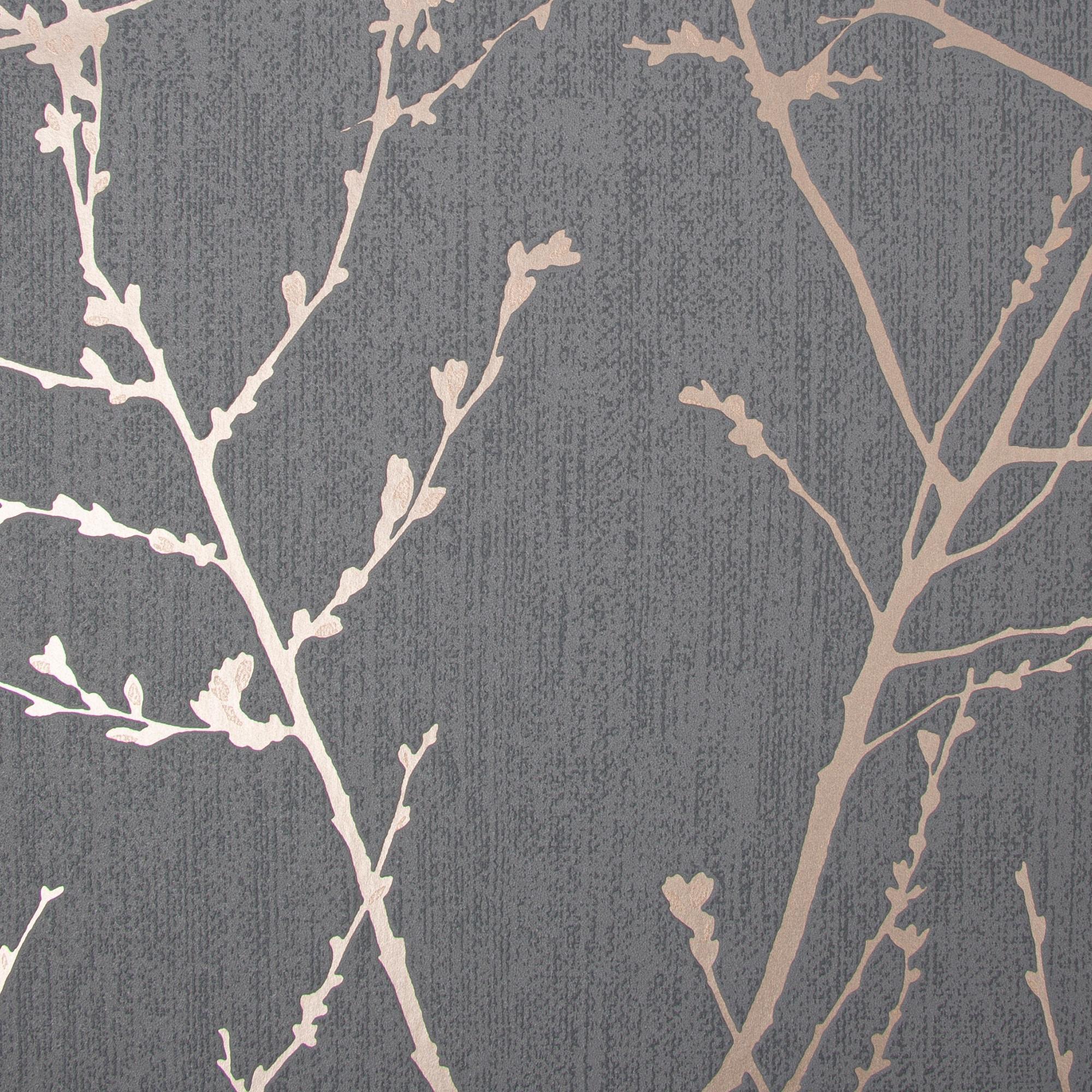 Innocence Charcoal and Copper Wallpaper