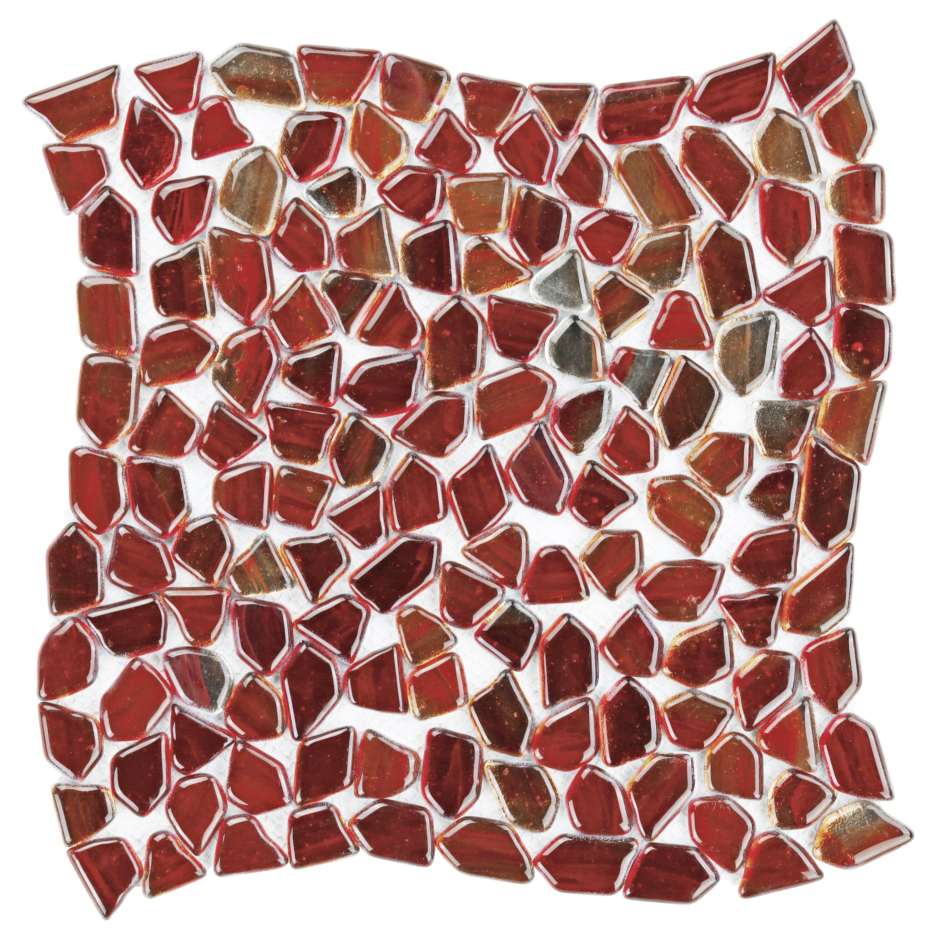 Bond Tile Fractal Pebble 11.88 in. x 11.88 in. Polished Glass Wall Mosaic Tile (0.98 Sq. Ft. / Each)