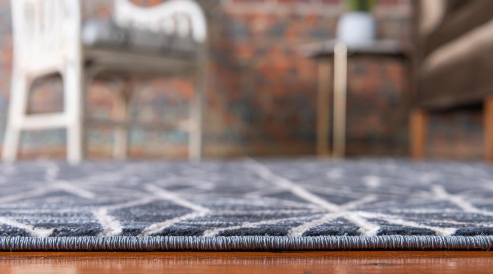 Jill Zarin Uptown Collection Area Rug - Fifth Avenue (8'  x 10' Rectangle Navy Blue/Ivory)
