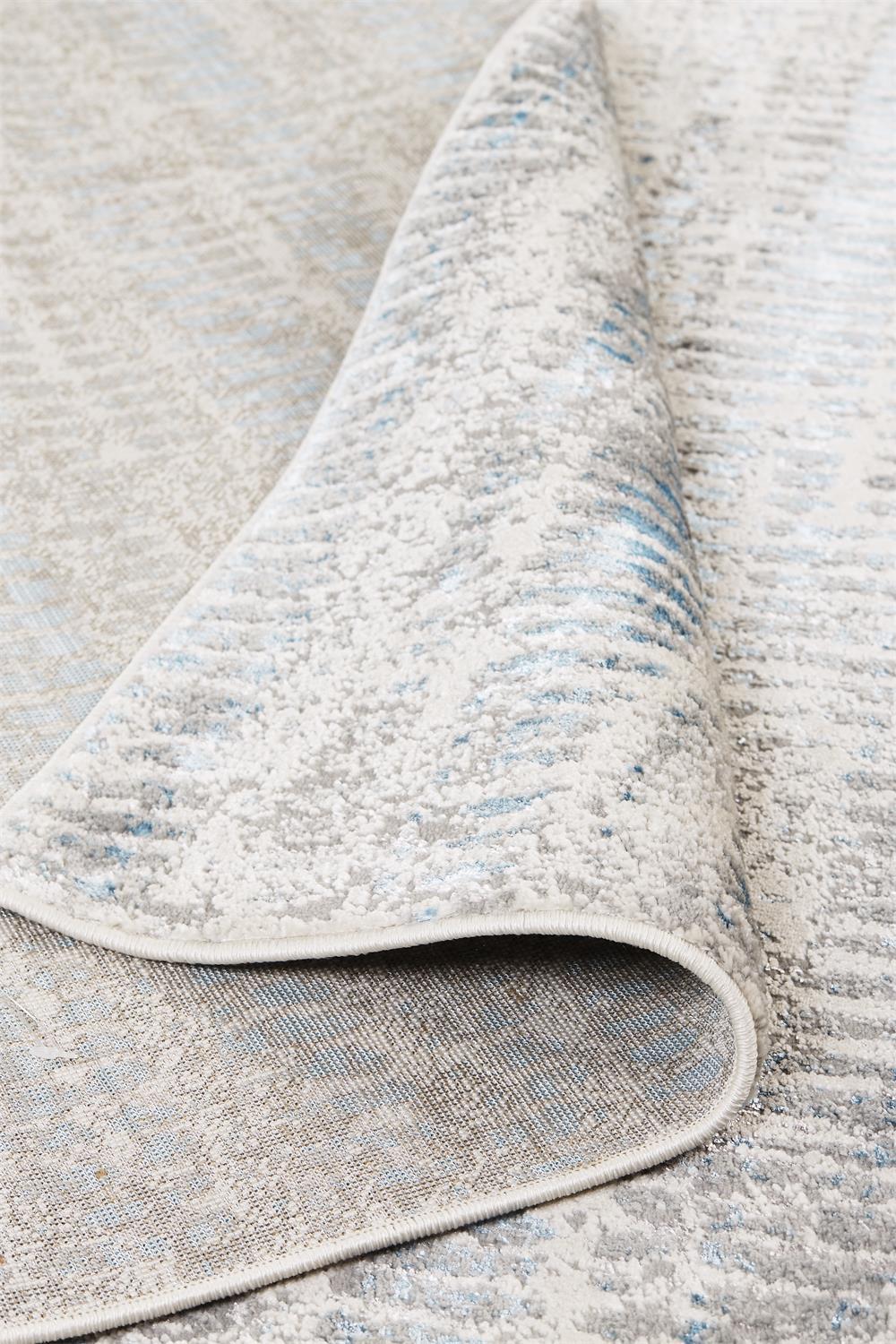 Room Envy Aurelian 7 x 10 (ft) Loomed Polyester Pearled Ivory/Silver Gray Rectangular Indoor Abstract Mid-Century Modern Area rug