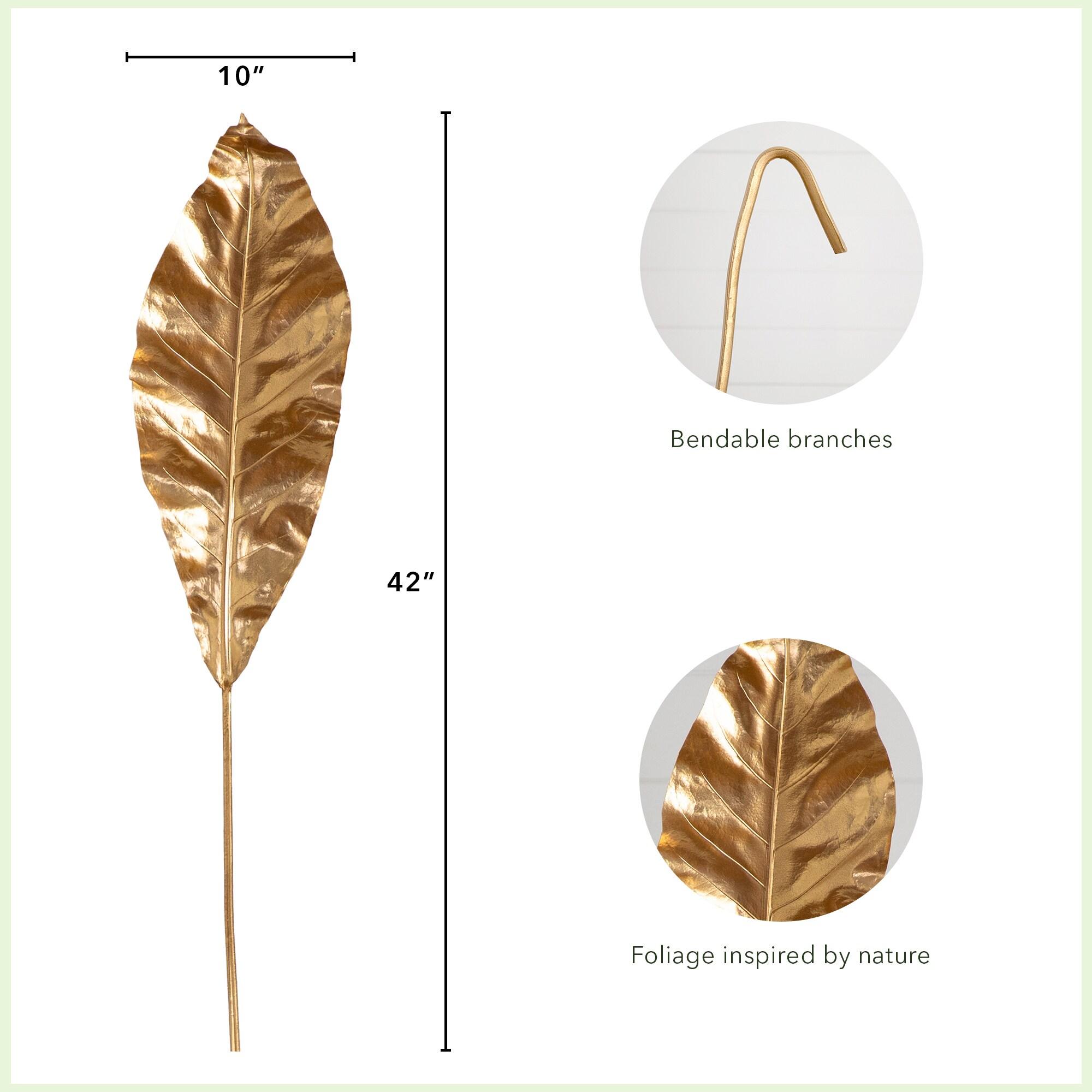 42in. Artificial Palm Gold Stems, Set of 3