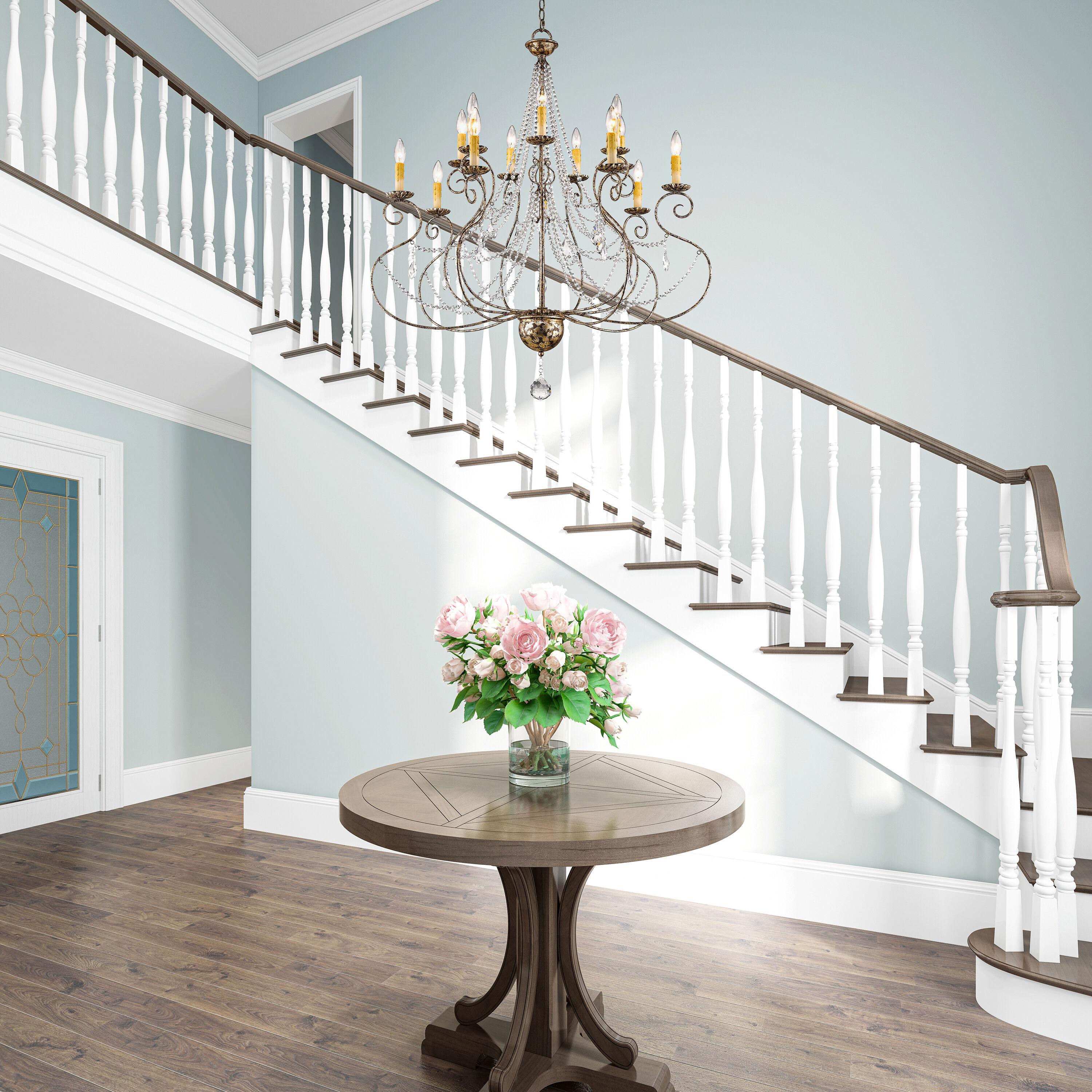 Isabella European Bronze 14-Light Crystal Chandelier